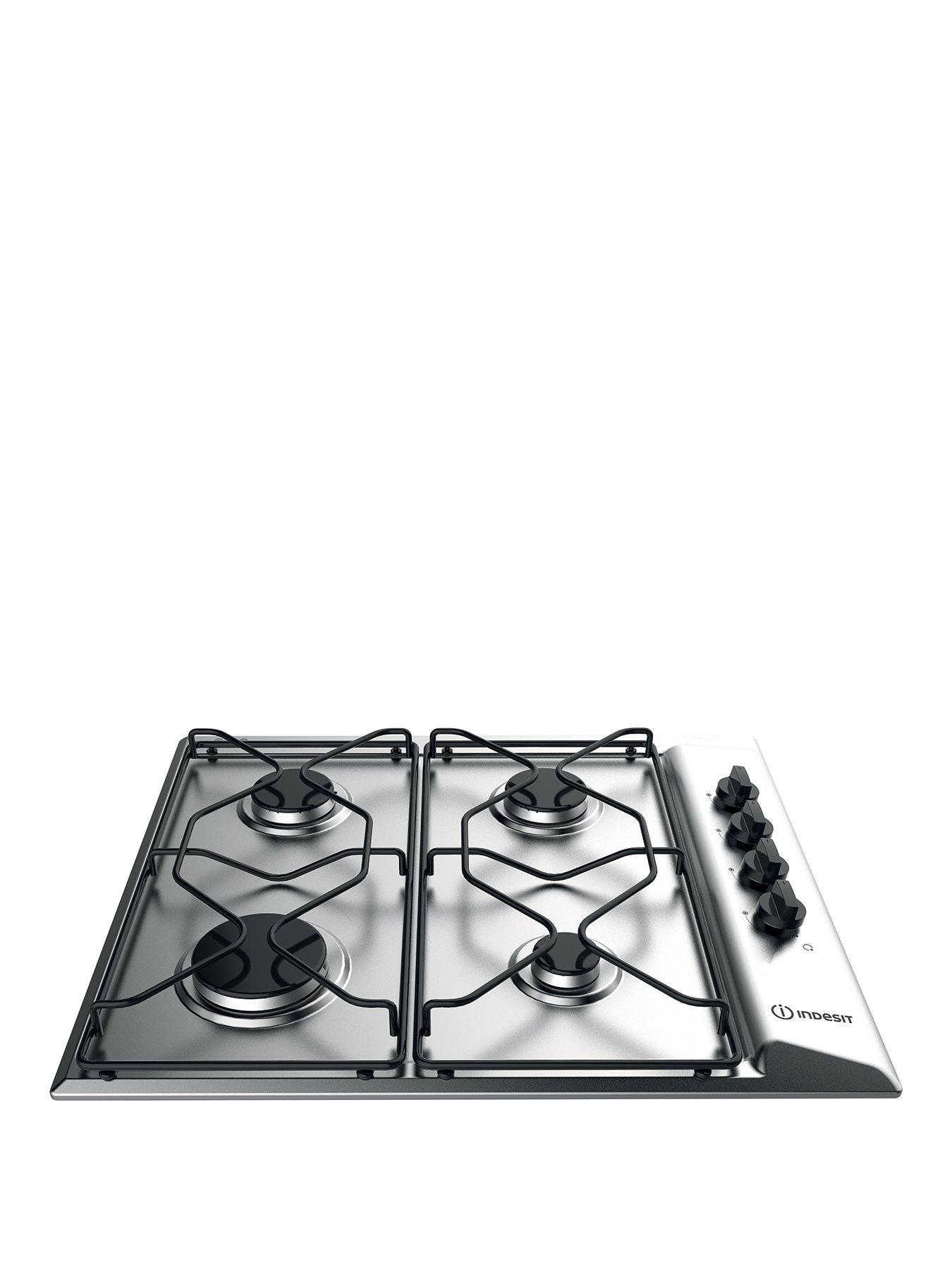 Product photograph of Indesit Paa642ixiwe1 60cm Gas Hob - Stainless Steel - Hob Only from very.co.uk