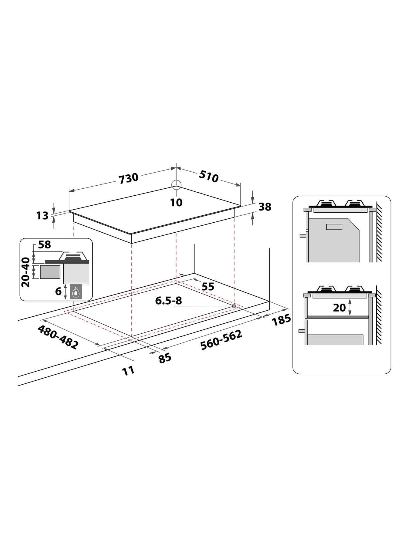 Image 6 of 6 of Hotpoint PPH75GDFIXUK 75cm Gas Hob - Stainless Steel