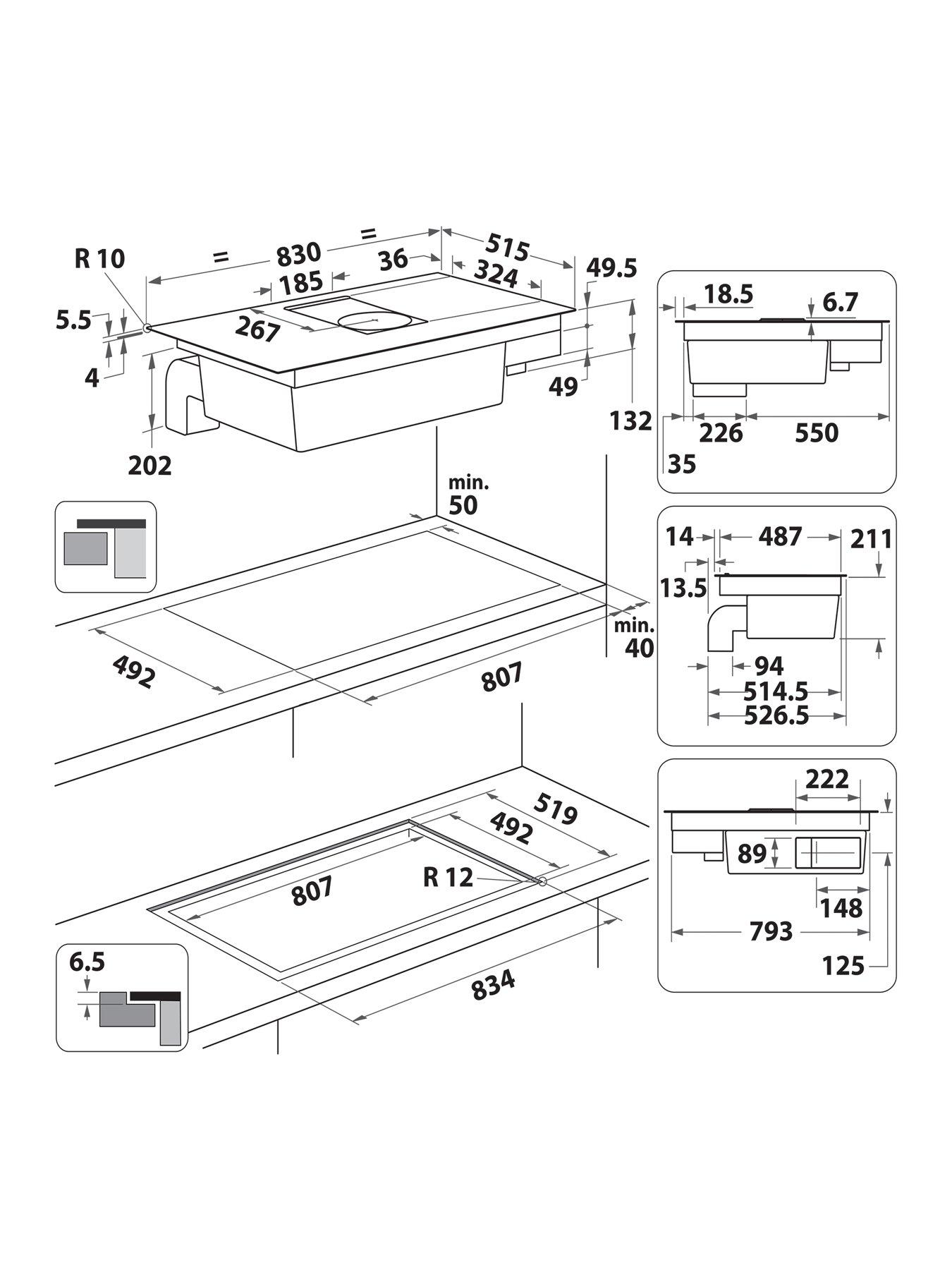 Image 7 of 8 of Hotpoint PVH92BKFKIT 90cm Vented Hob - Black