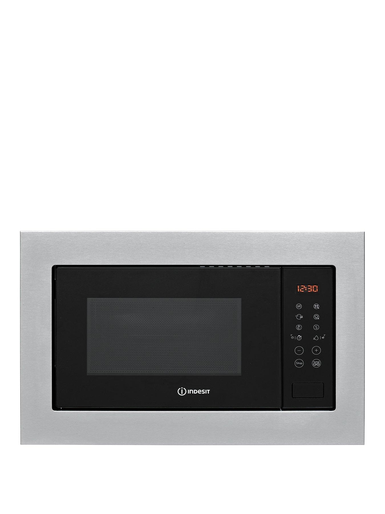 Indesit Push & Go MWI125GX Built-in Microwave with Grill - Stainless Steel