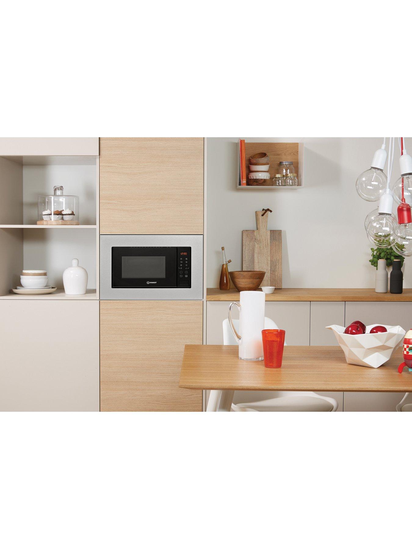 Image 2 of 7 of Indesit Push&amp;Go MWI120GX Built-in Microwave with Grill - Stainless Steel
