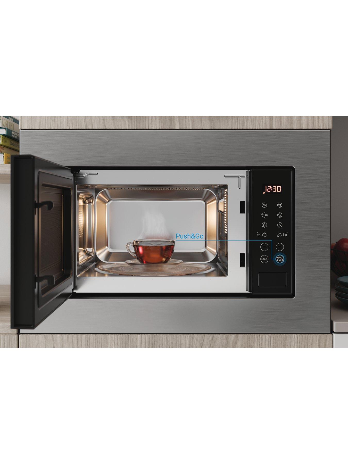 Image 3 of 7 of Indesit Push&amp;Go MWI120GX Built-in Microwave with Grill - Stainless Steel