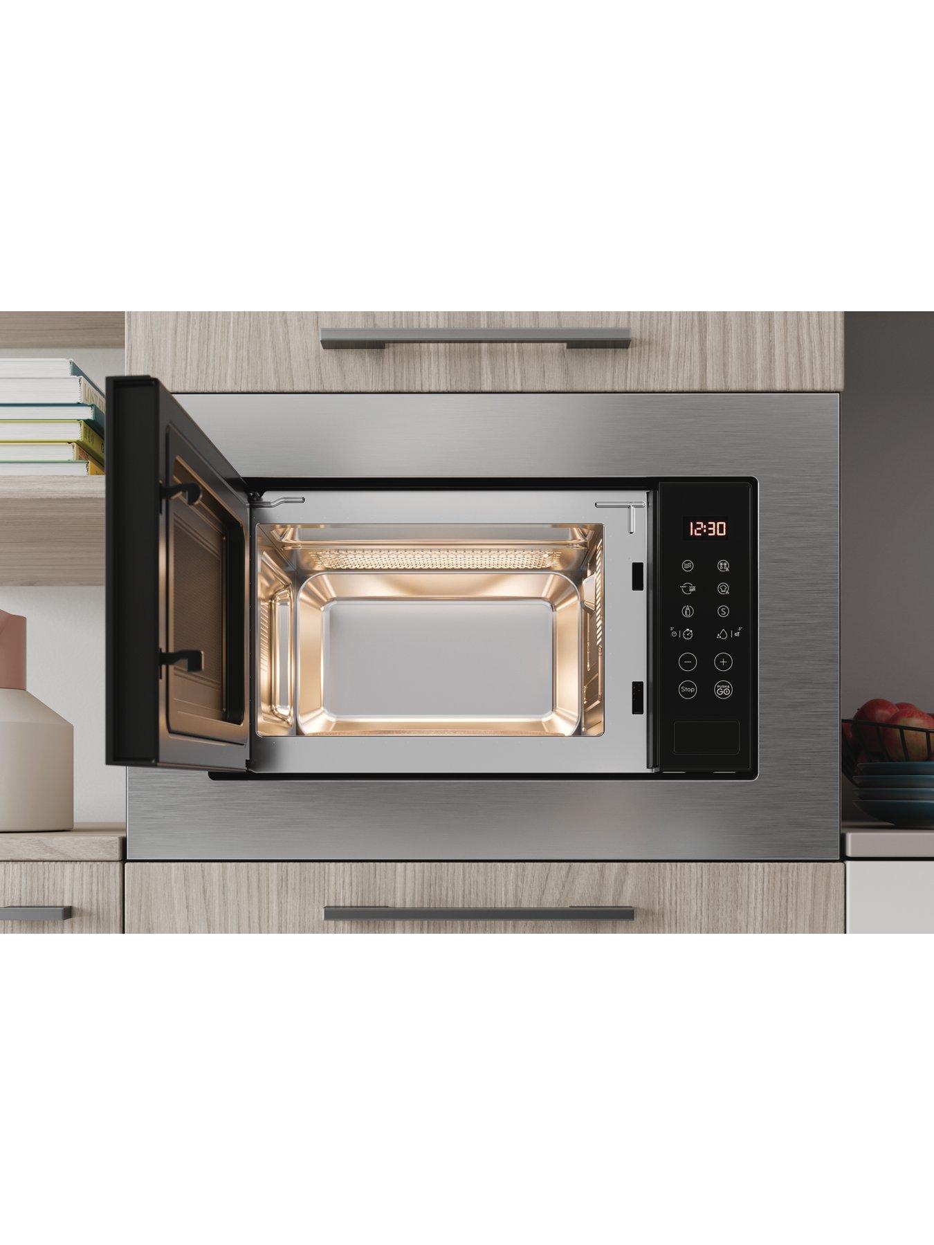 Image 4 of 7 of Indesit Push&amp;Go MWI120GX Built-in Microwave with Grill - Stainless Steel
