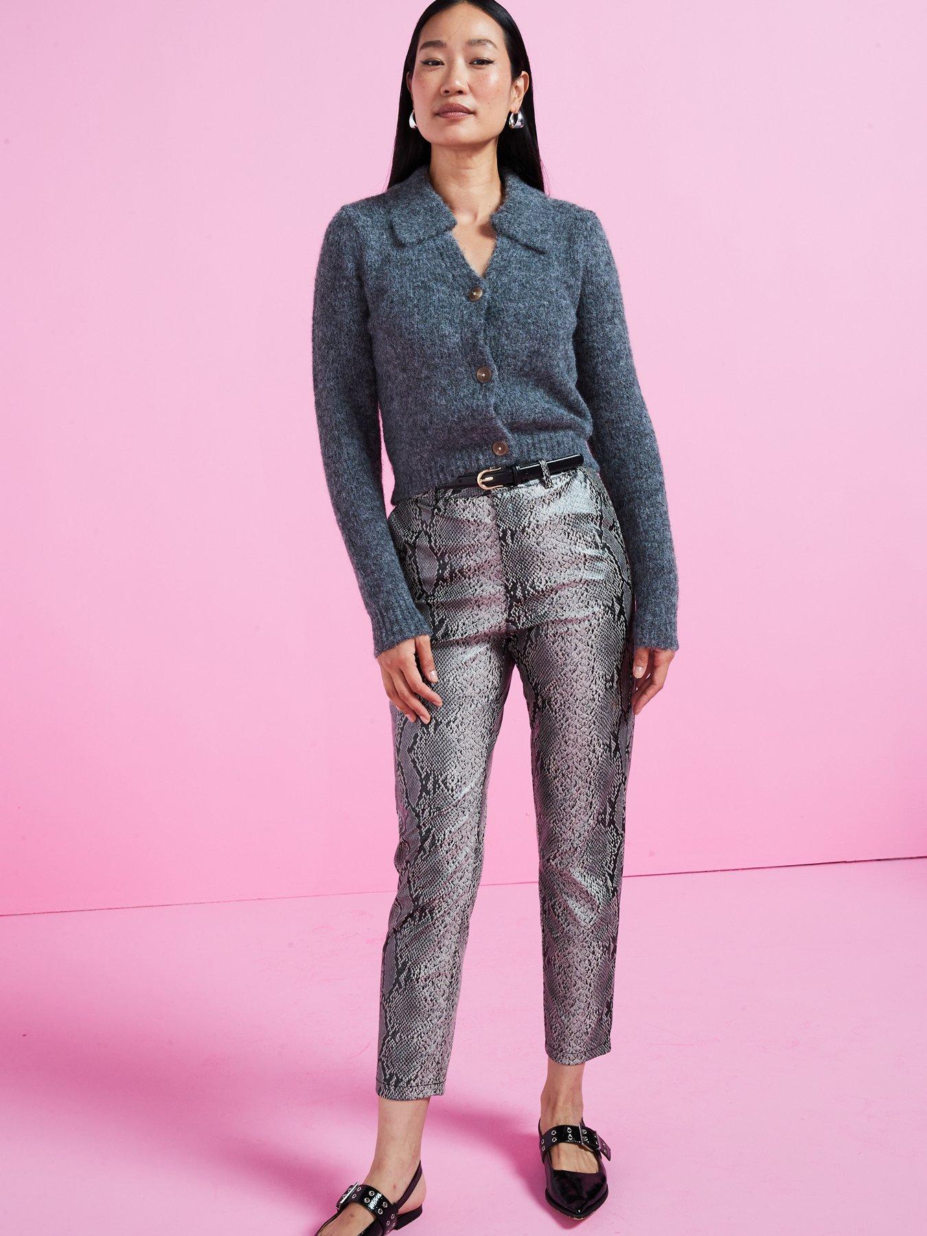 Image 3 of 6 of JDY Zoey Long Sleeve Collar Knitted Cardigan - Grey