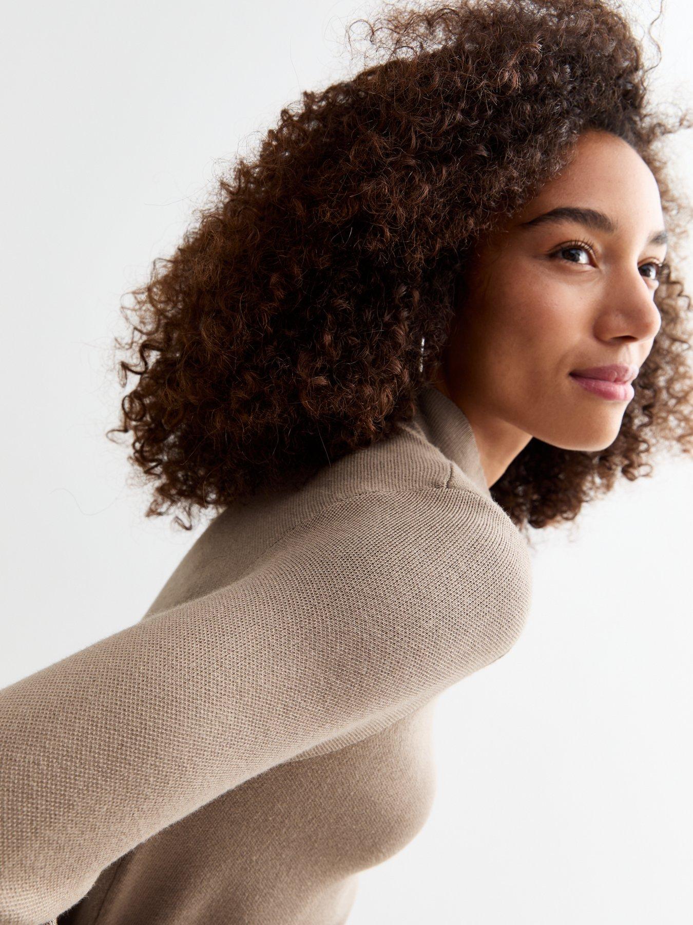 Image 4 of 5 of New Look Mink Compact Knit High Neck Jumper - Brown