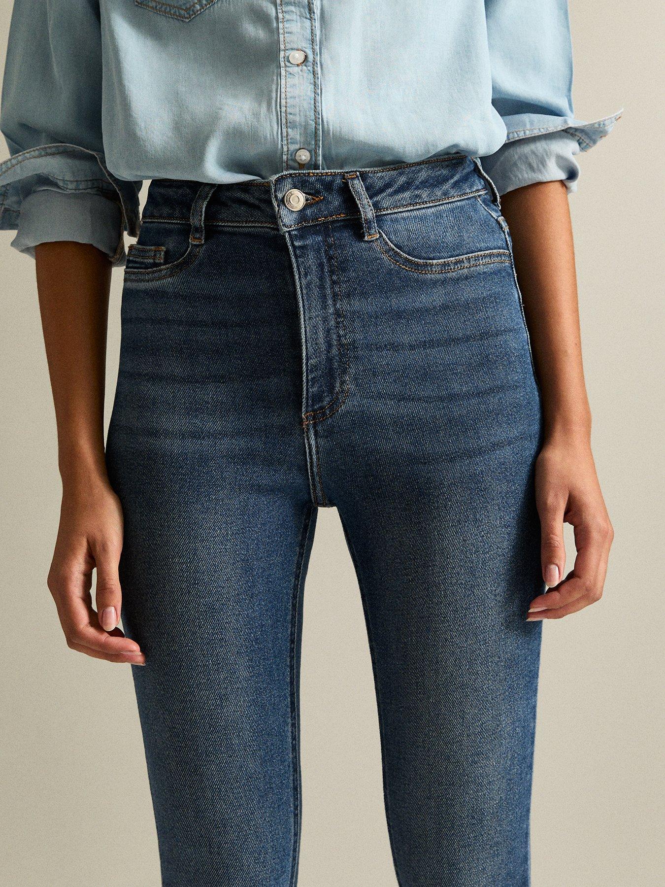 New Look Blue Hallie Disco Frayed Hem Super Skinny Jeans | Very