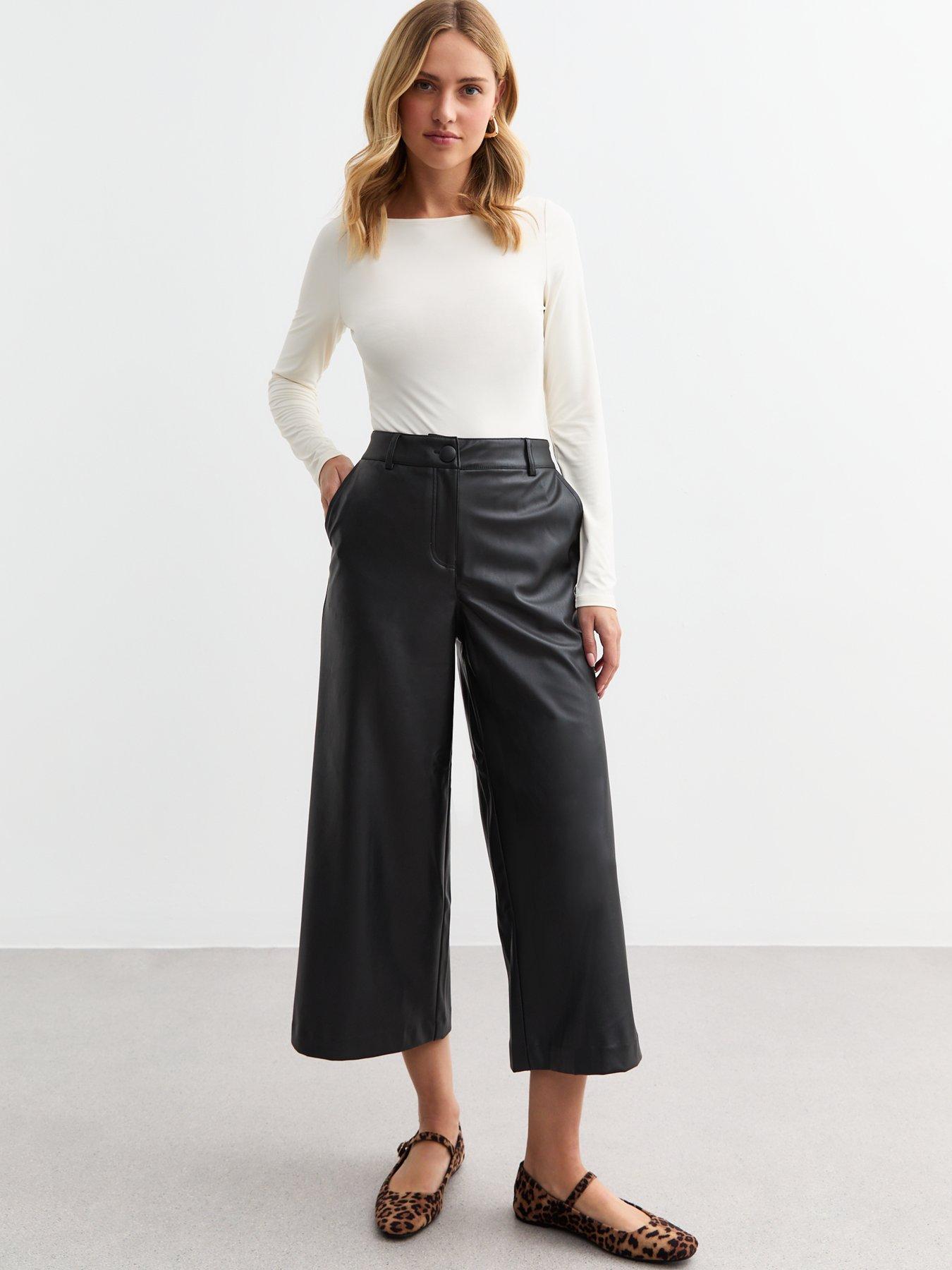 Black leather trousers new look shop