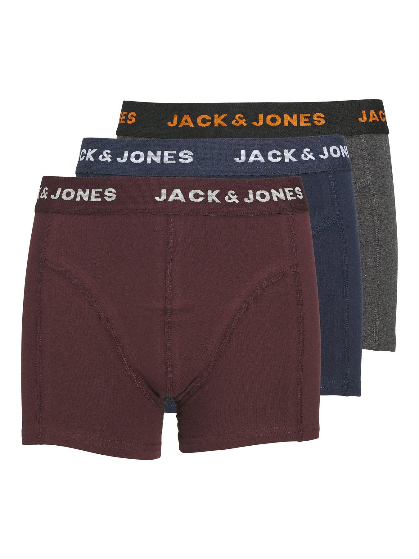 undefined Boys 3 Pack Trunks - Dark Grey Melange