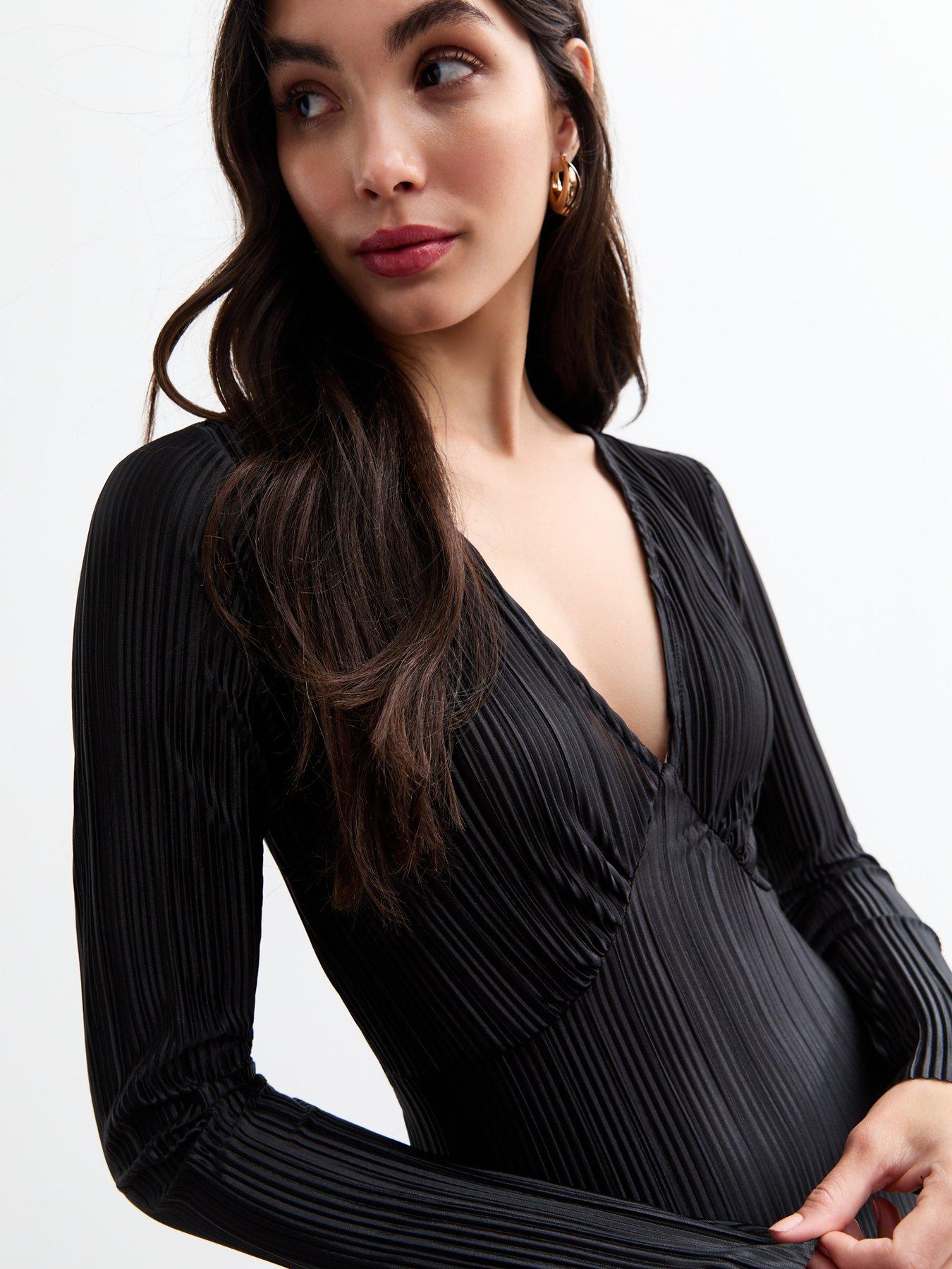 V-neck Long Sleeve Midi Dress main image 1
