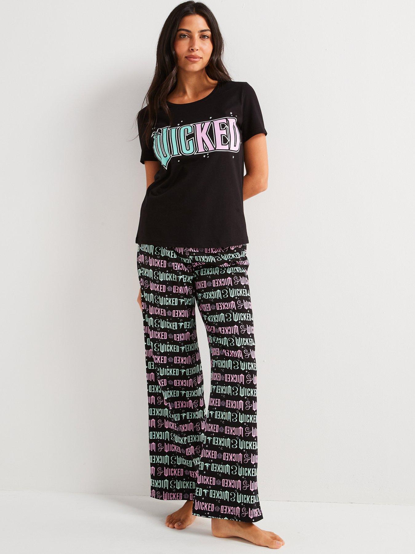 Wicked Ladies Short Sleeve Pyjamas - Black | Very
