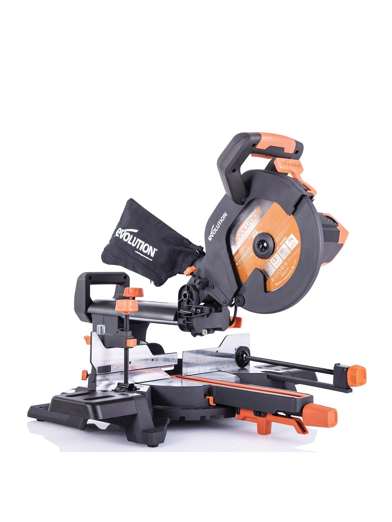 Product photograph of Evolution R255sms 255mm Multi Material Sliding Mitre Saw from very.co.uk