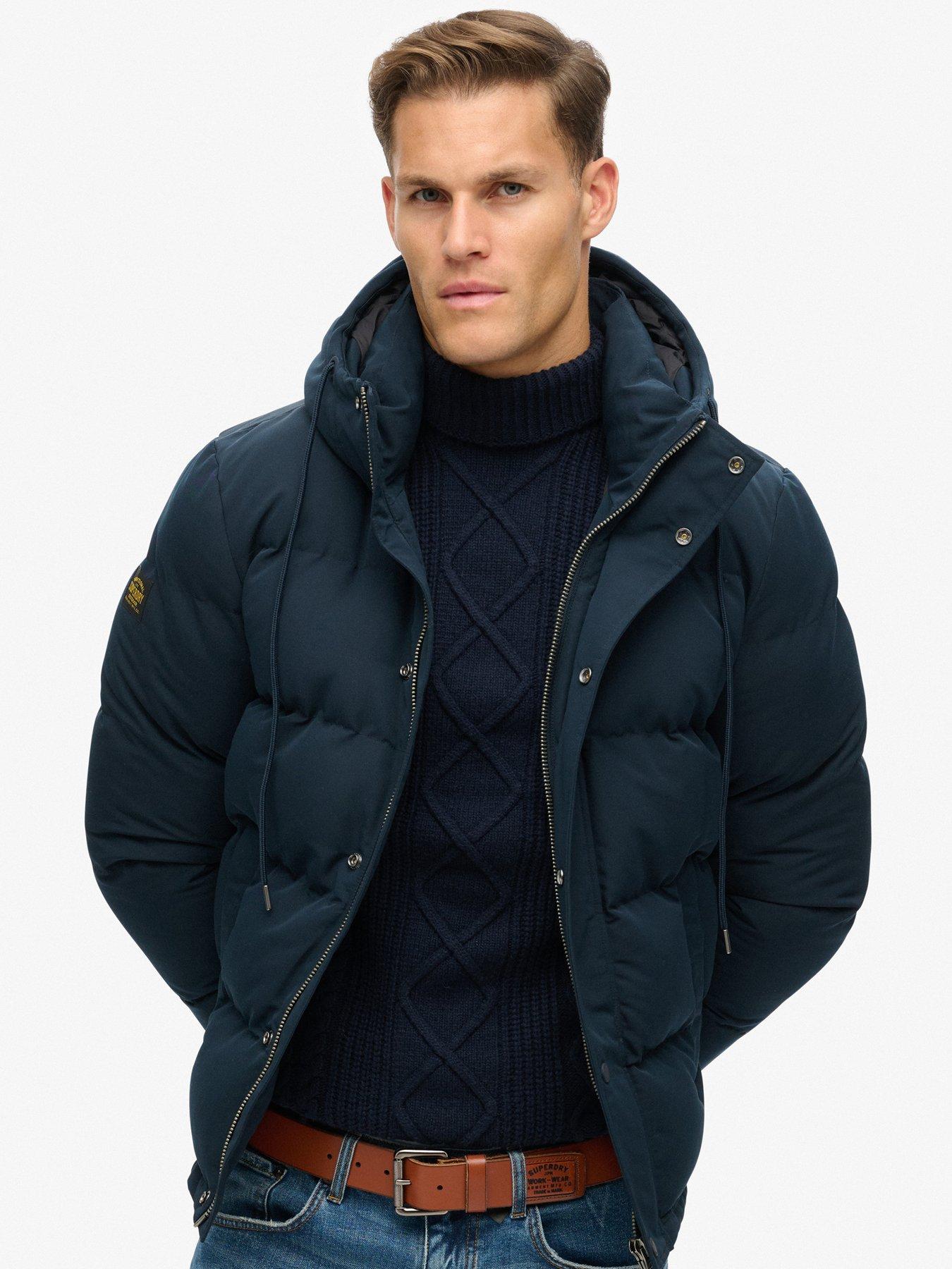 undefined Everest Hooded Padded Coat - Navy