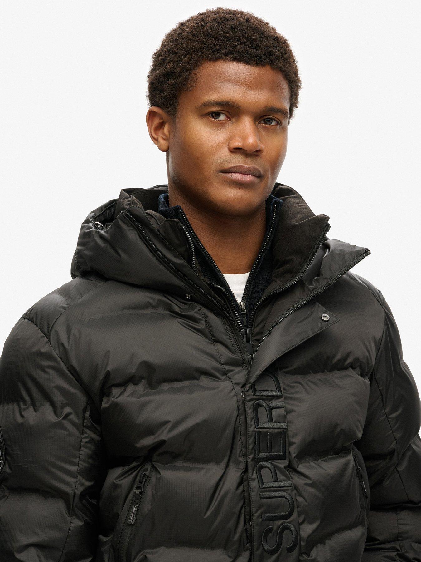 Superdry City Hooded Graphic Padded Coat Black Very