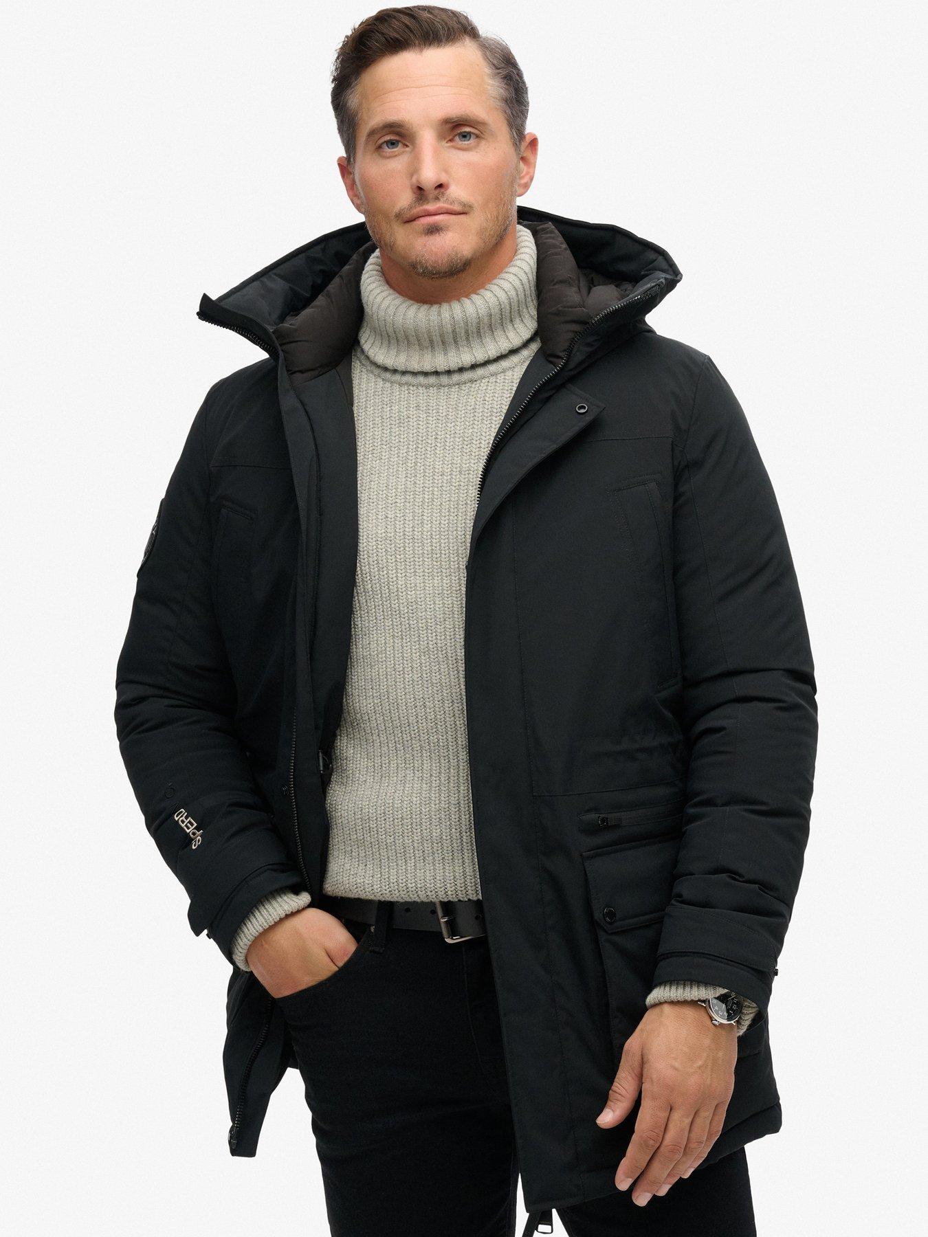 undefined City Padded Parka Coat - Black