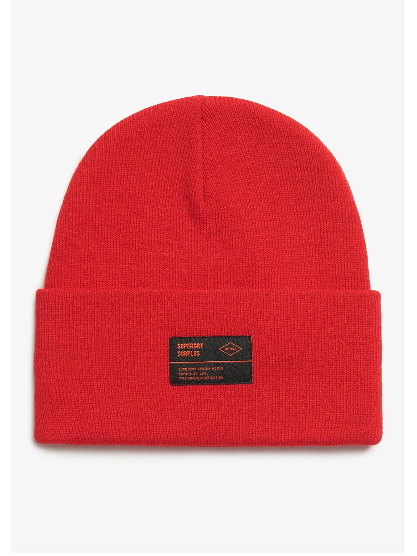 undefined Surplus Knitted Beanie Hat - Red