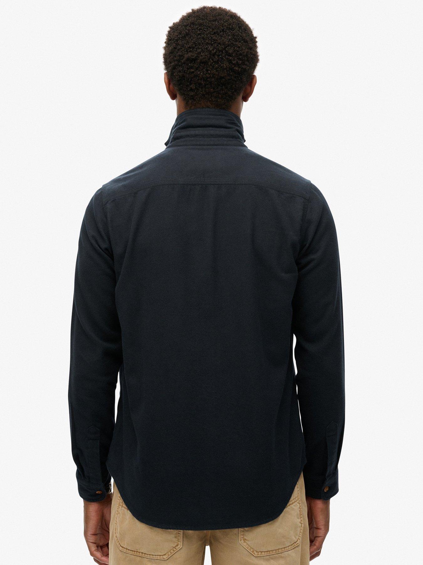 Image 2 of 5 of Superdry Trailsman Relaxed Fit Flannel Shirt - Black