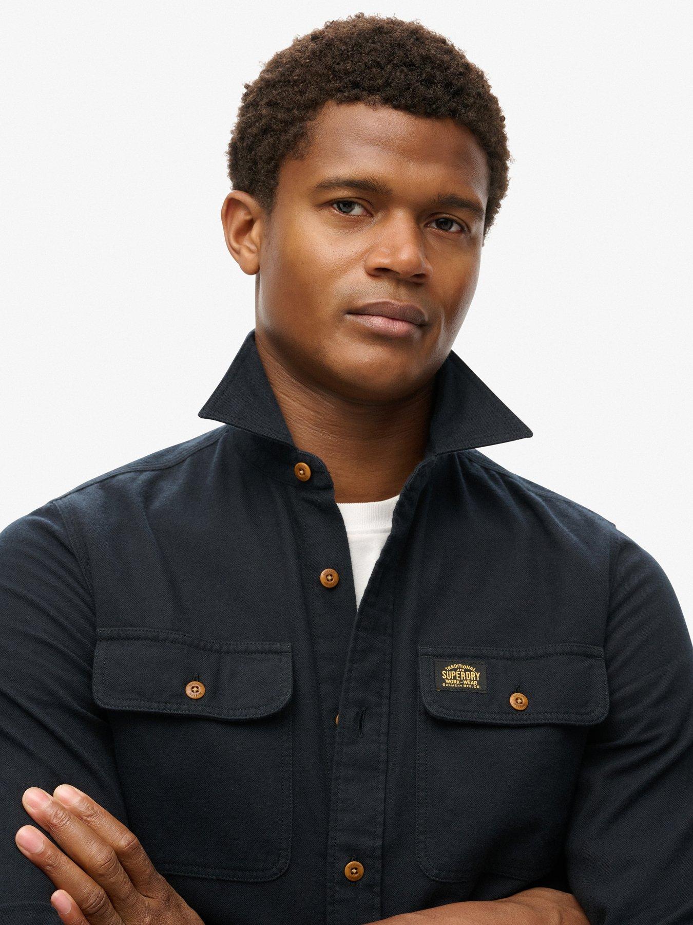 Image 4 of 5 of Superdry Trailsman Relaxed Fit Flannel Shirt - Black