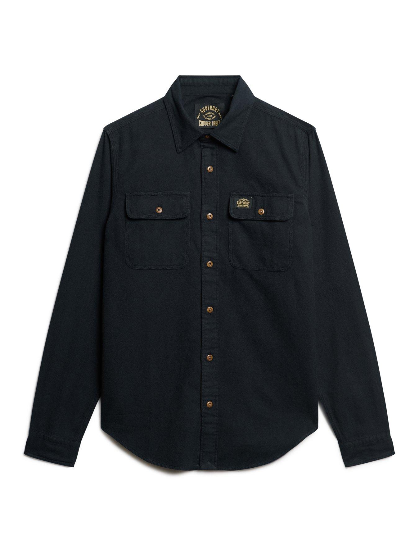 Image 5 of 5 of Superdry Trailsman Relaxed Fit Flannel Shirt - Black