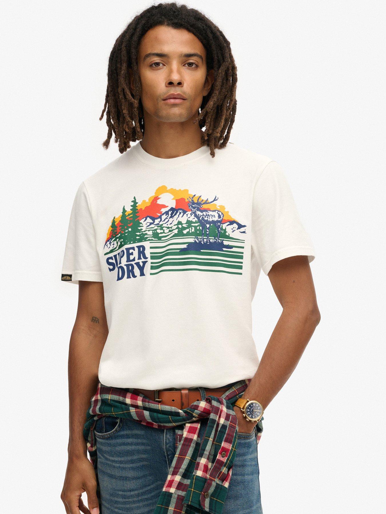 superdry outdoor graphic regular fit t-shirt - white