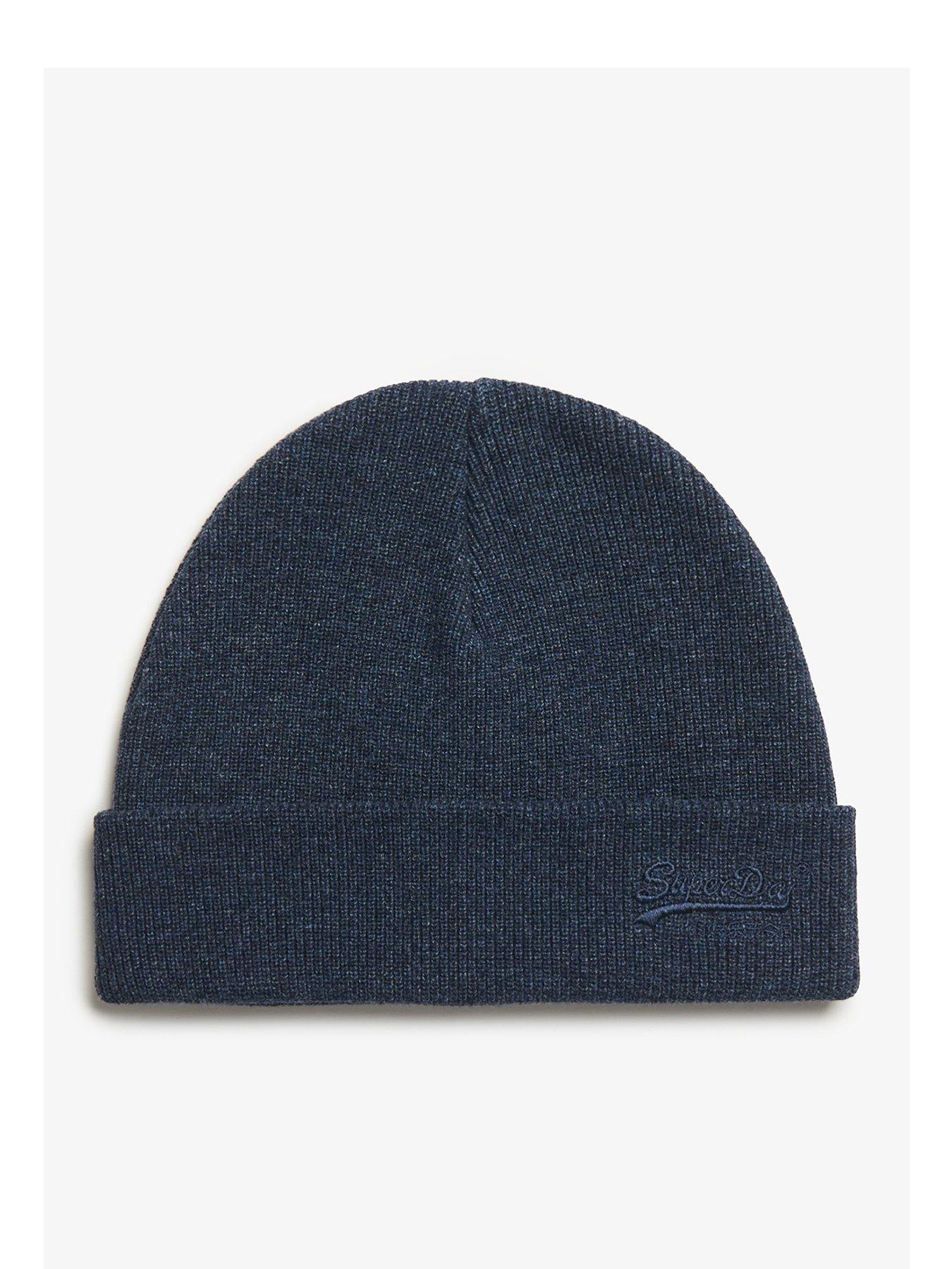 Superdry Essential Logo Knitted Beanie Hat - Navy