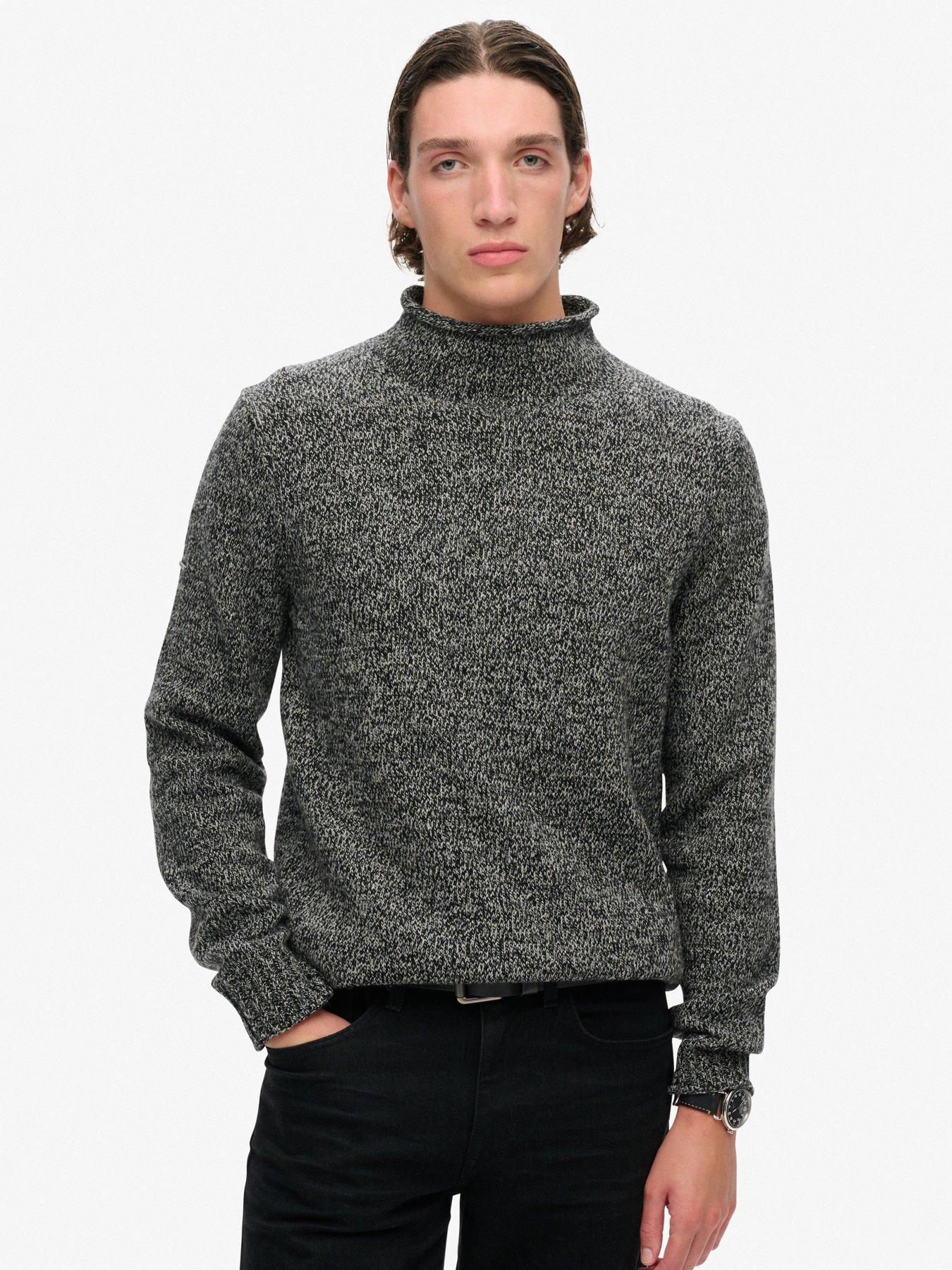 undefined Mock Neck Knitted Jumper - Black
