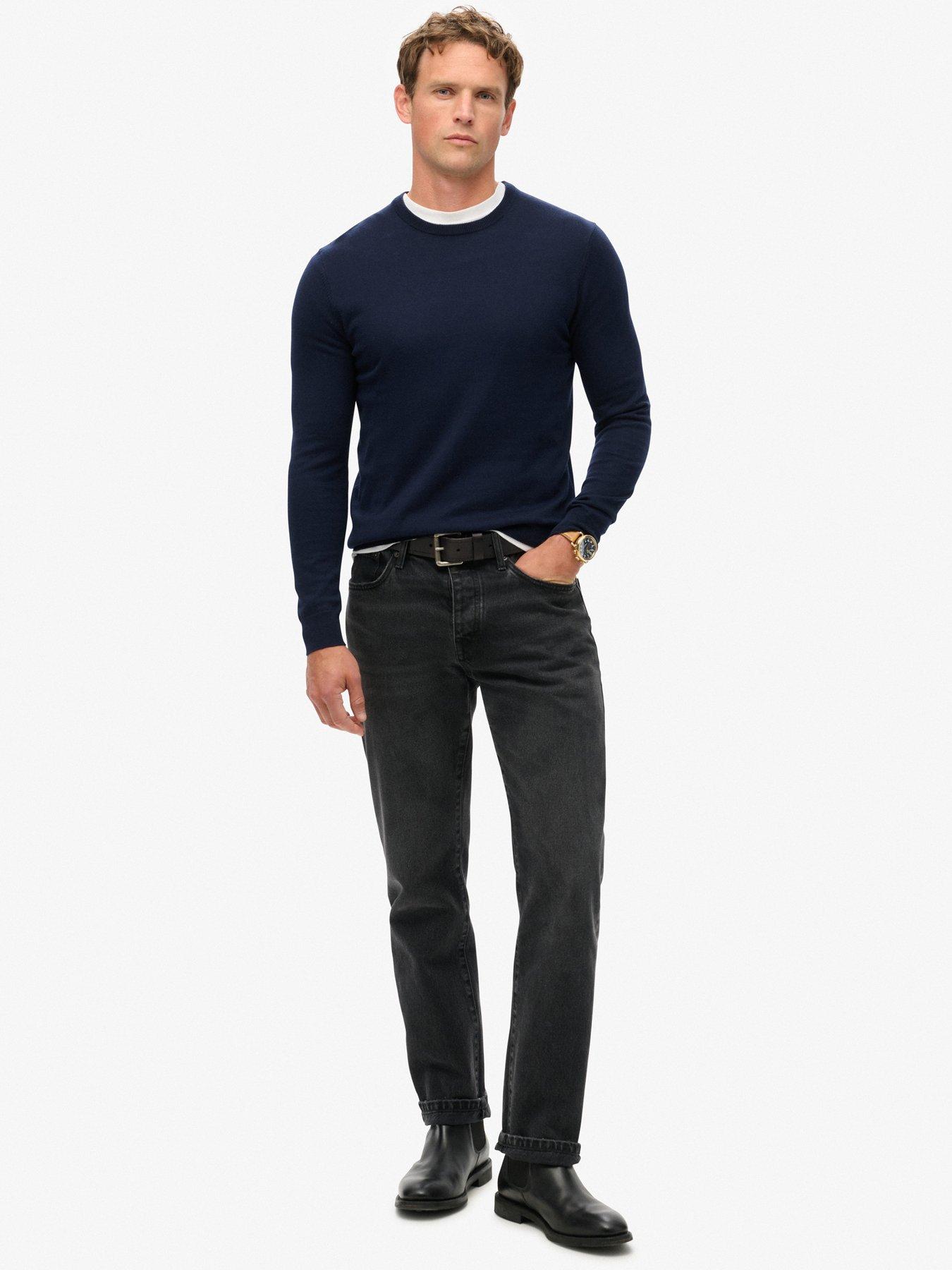 Image 3 of 6 of Superdry Essential Cashmere Blend Knitted Jumper - Navy
