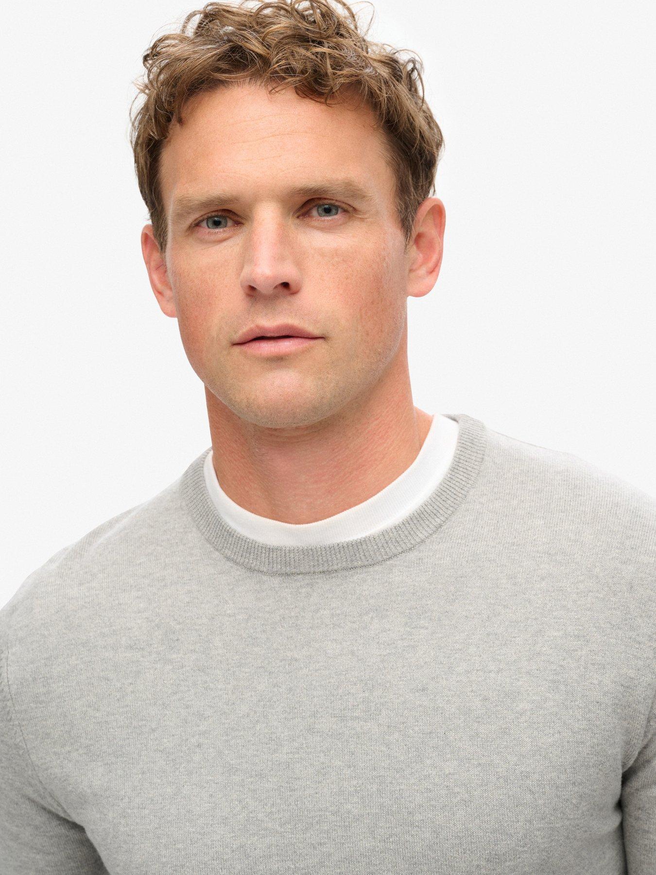 Image 6 of 6 of Superdry Essential Cashmere Blend Knitted Jumper - Grey