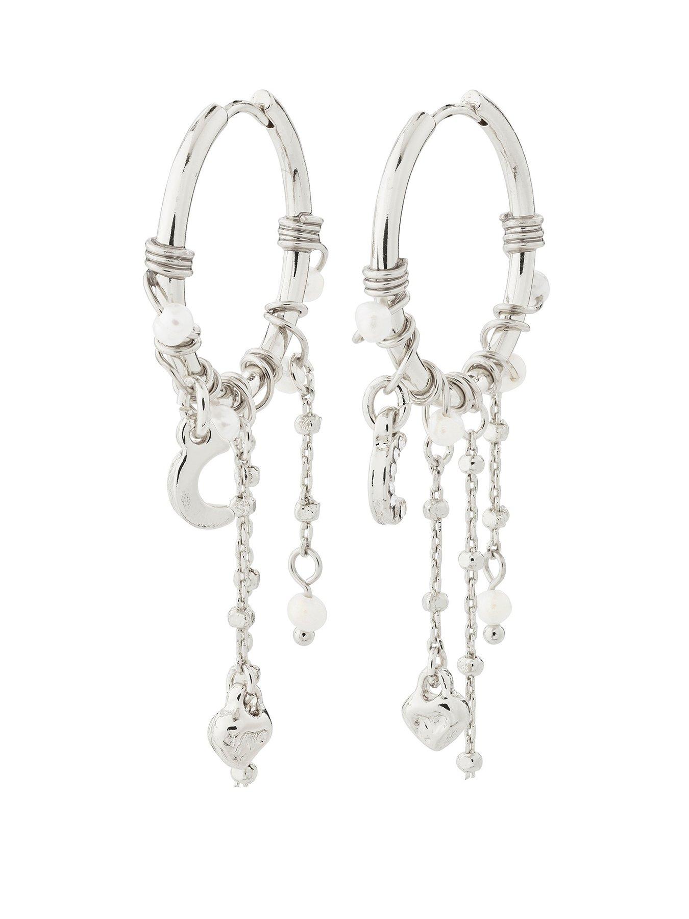 Product photograph of Pilgrim Arlet Recycled Earrings Silver-plated from very.co.uk