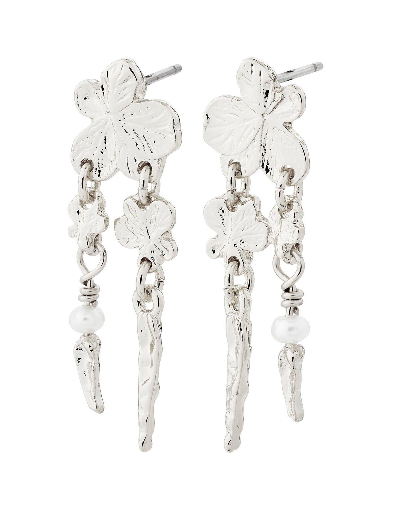 Product photograph of Pilgrim Zhuri Recycled Earrings Silver-plated from very.co.uk