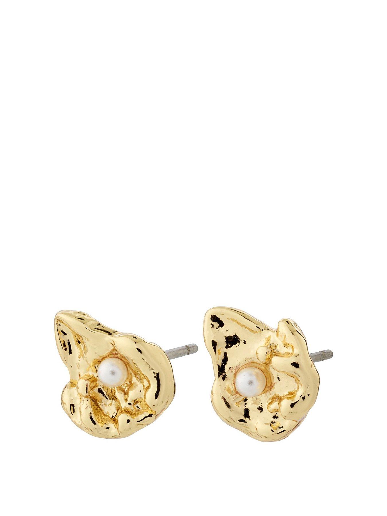 Product photograph of Pilgrim Inaya Earrings Gold-plated from very.co.uk