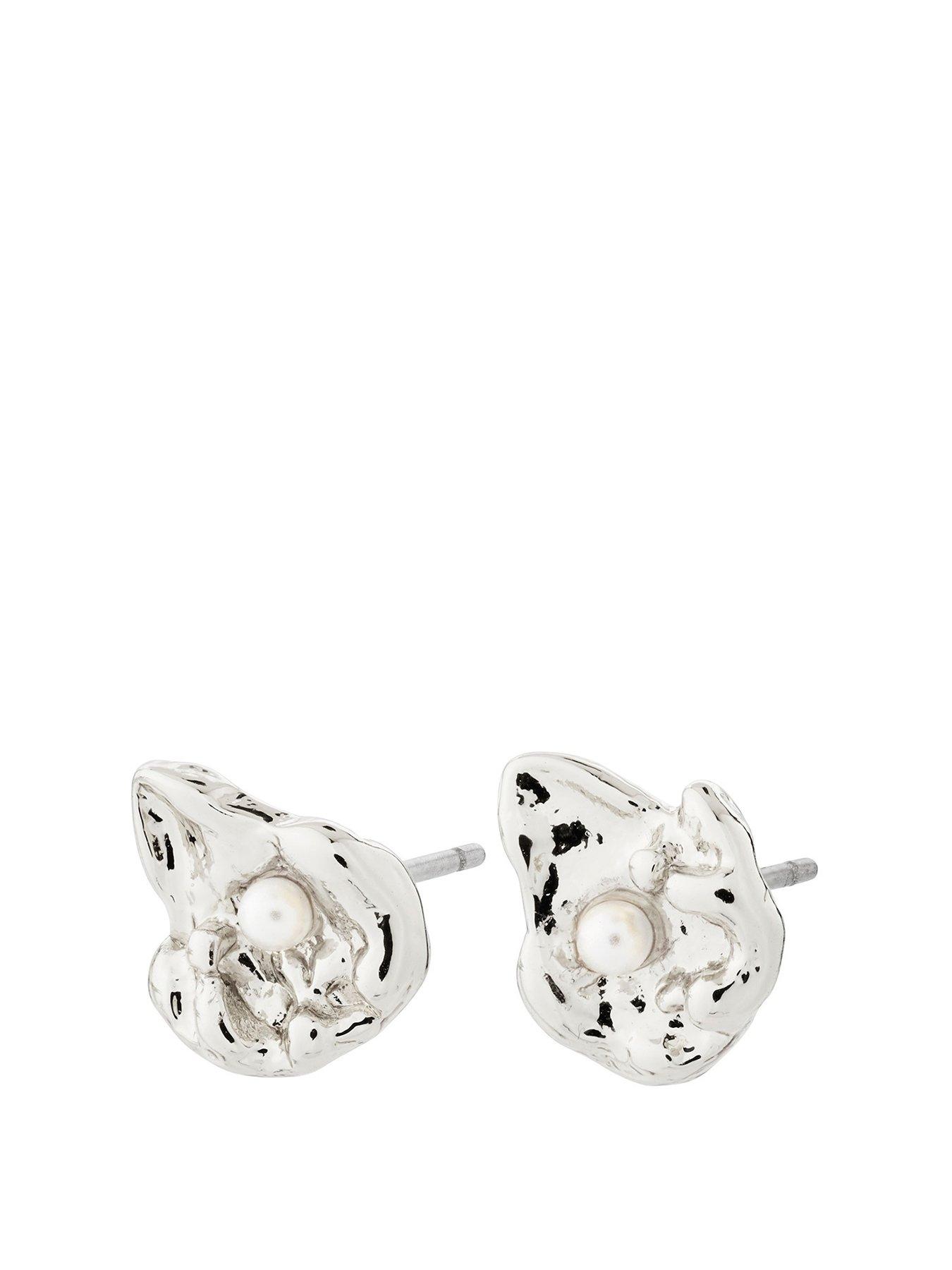 Product photograph of Pilgrim Inaya Earrings Silver-plated from very.co.uk