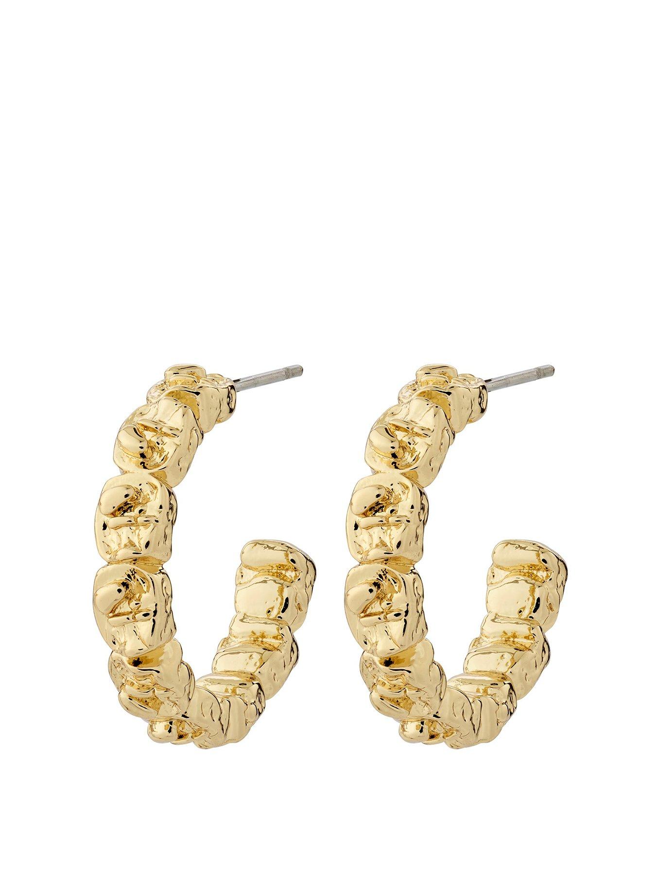 Product photograph of Pilgrim Scottie Hoop Earrings Gold-plated from very.co.uk