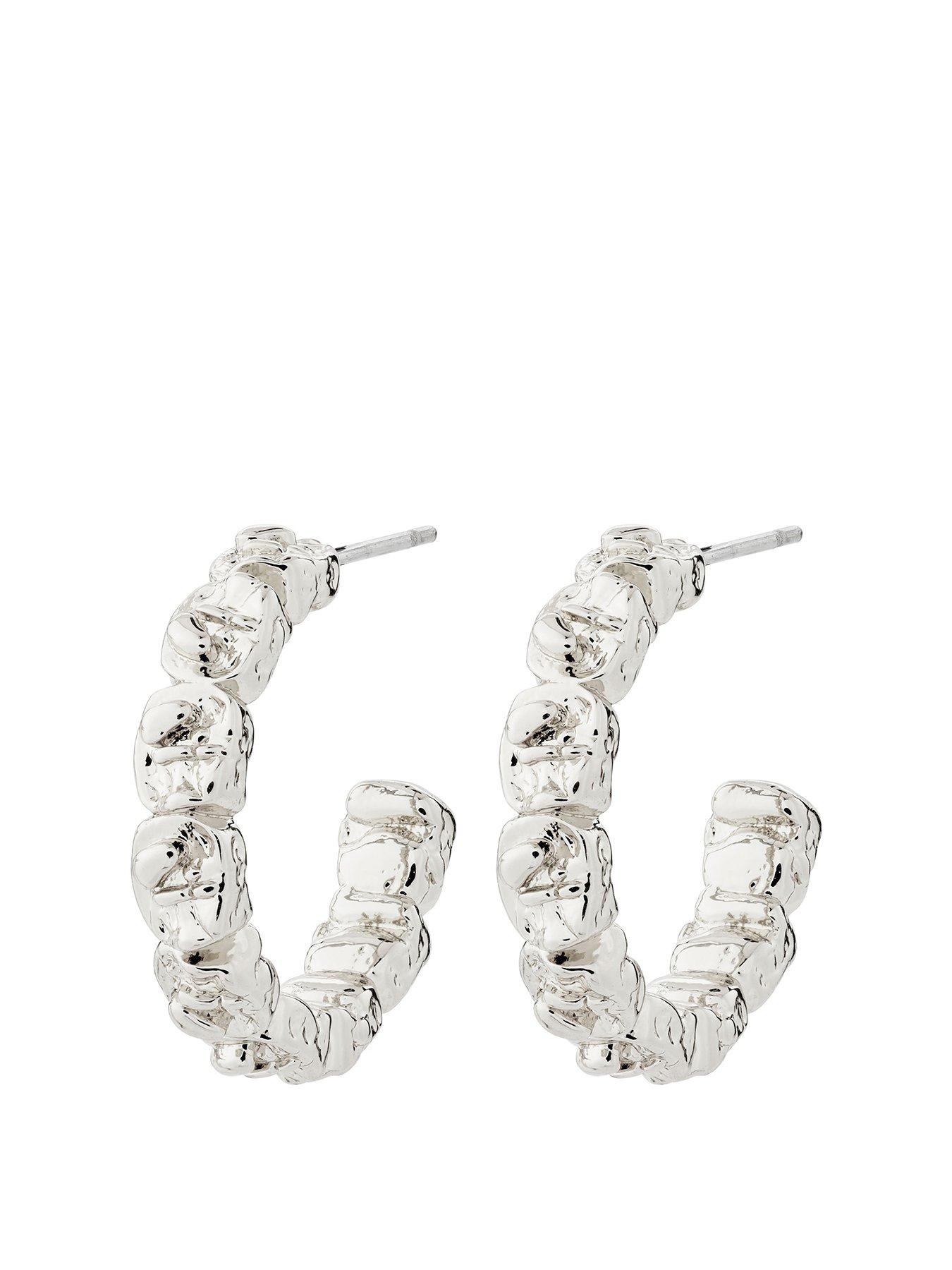 Product photograph of Pilgrim Scottie Recycled Earrings Silver-plated from very.co.uk