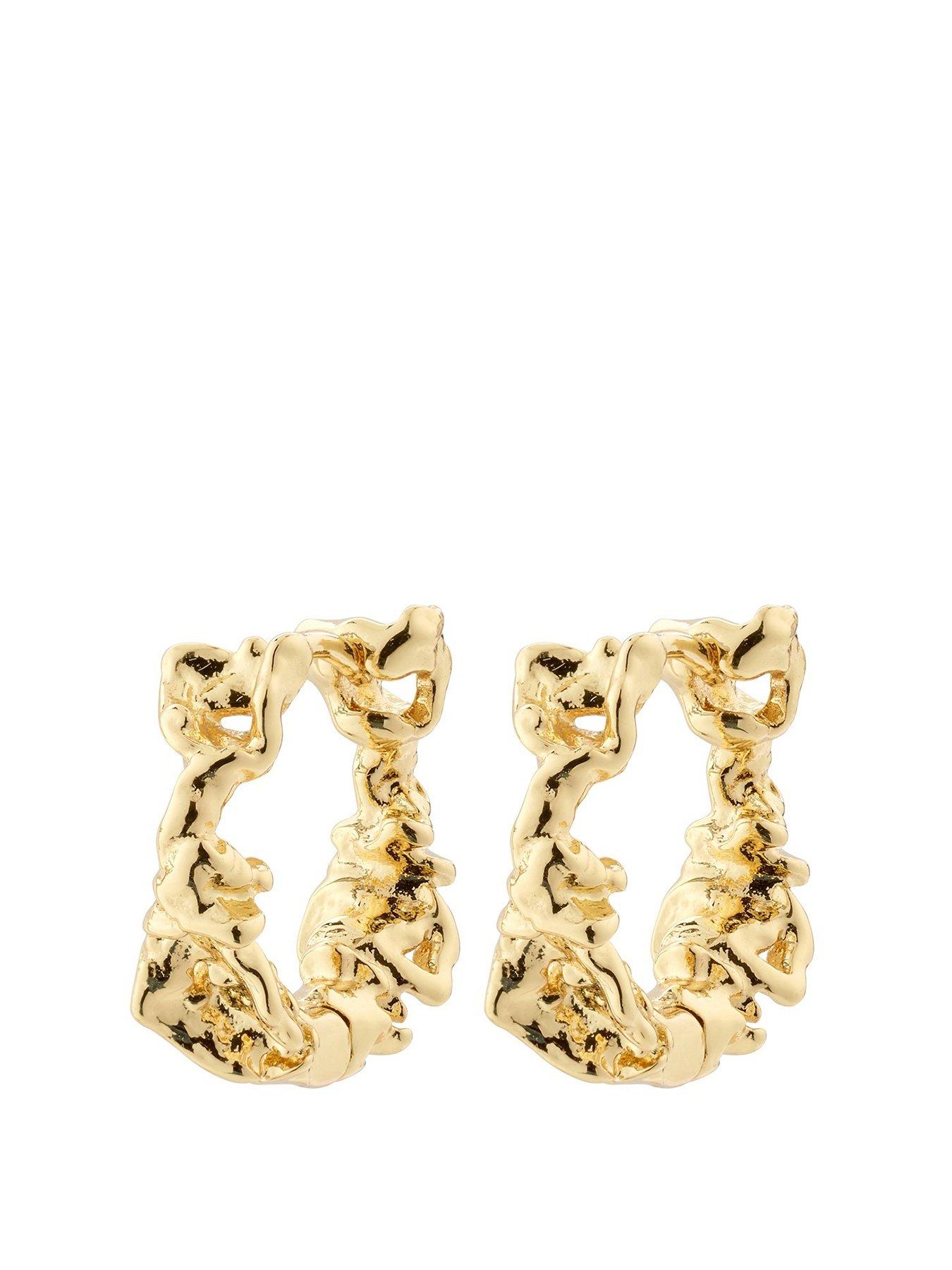 Product photograph of Pilgrim Trust Recycled Hoop Earrings Gold-plated from very.co.uk