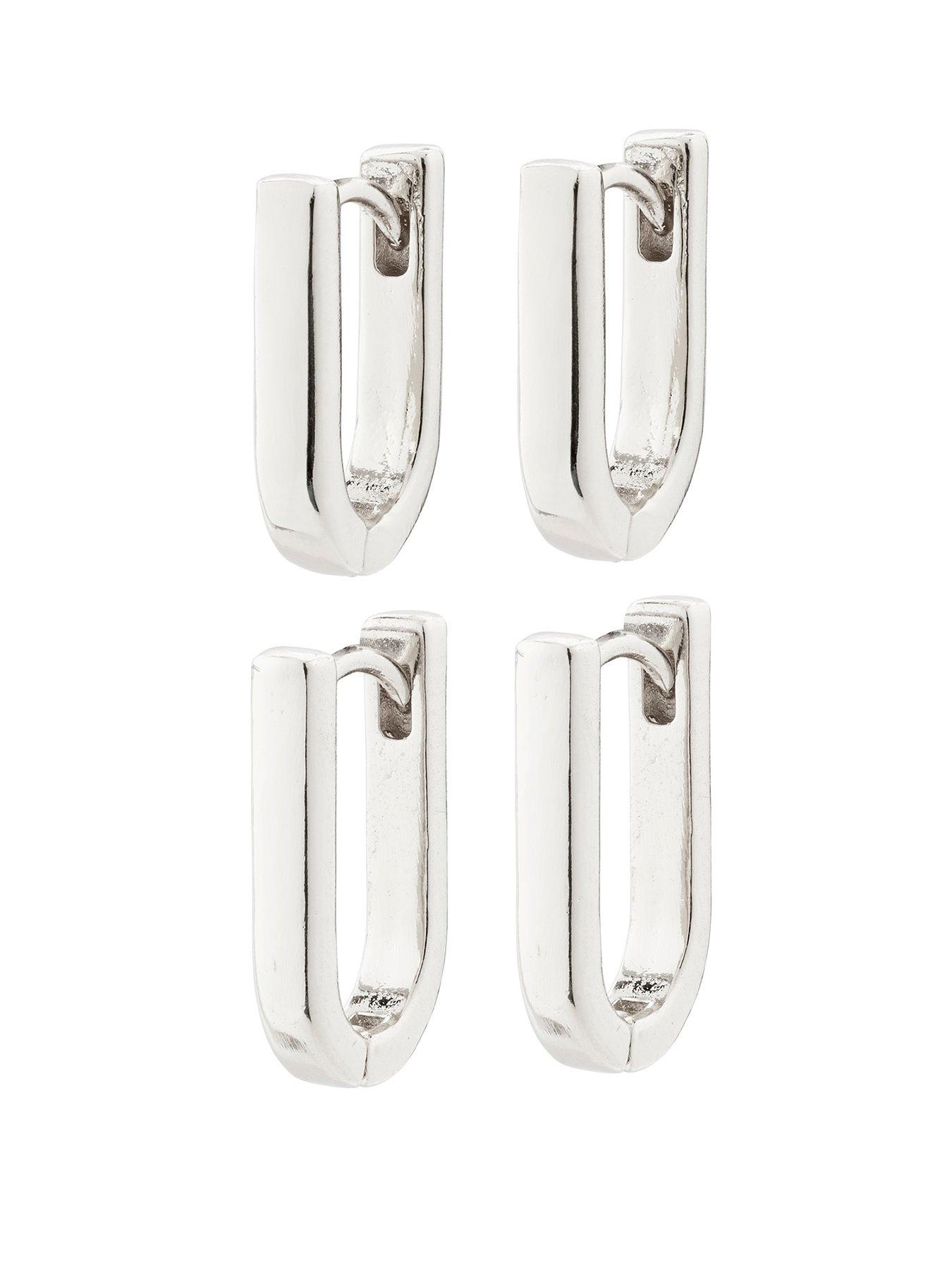 Image of Pilgrim STAY earrings 2-in-one set silver-plated