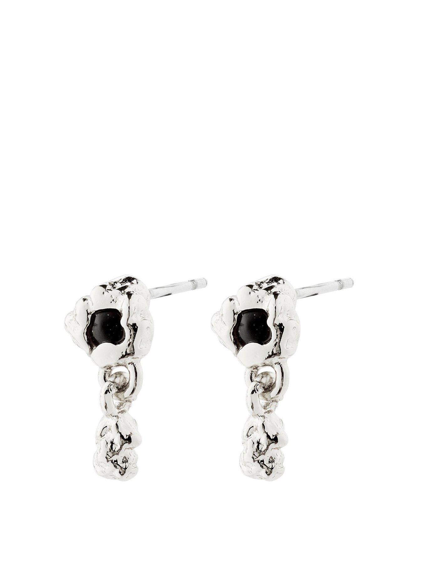 Product photograph of Pilgrim Ryper Earrings Silver-plated from very.co.uk