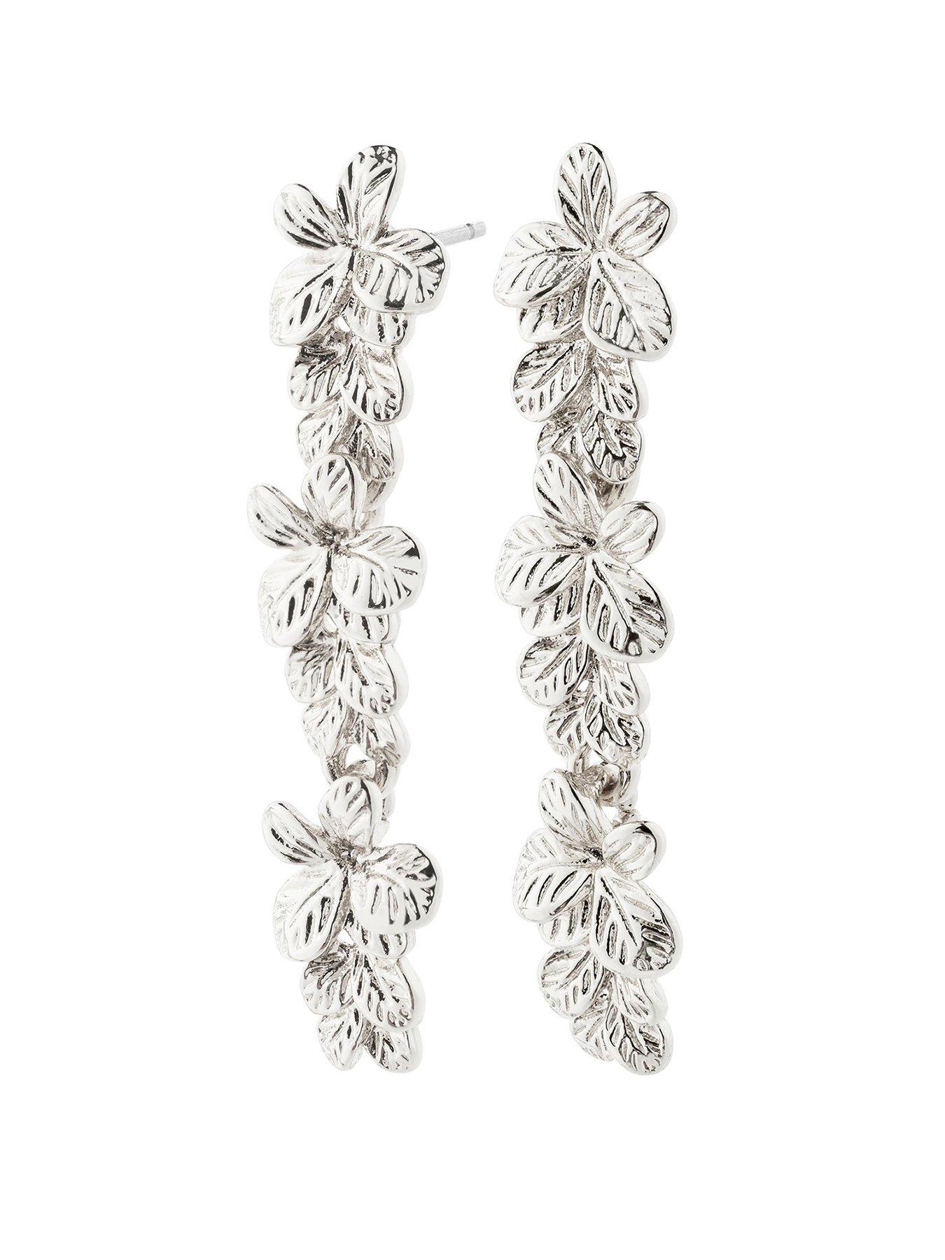 Product photograph of Pilgrim Charmaine Earrings Silver-plated from very.co.uk