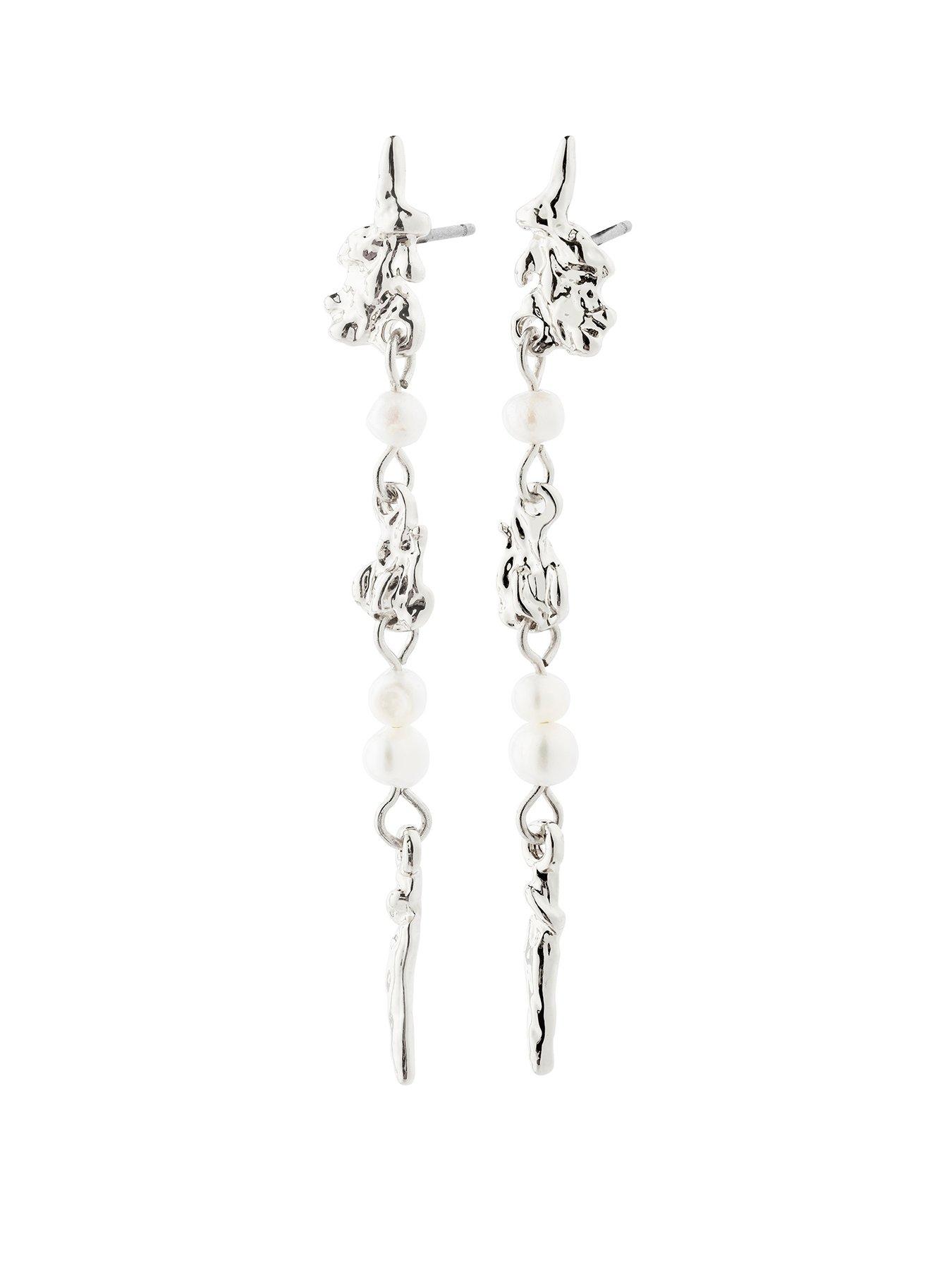 Product photograph of Pilgrim Constance Earrings Silver-plated from very.co.uk