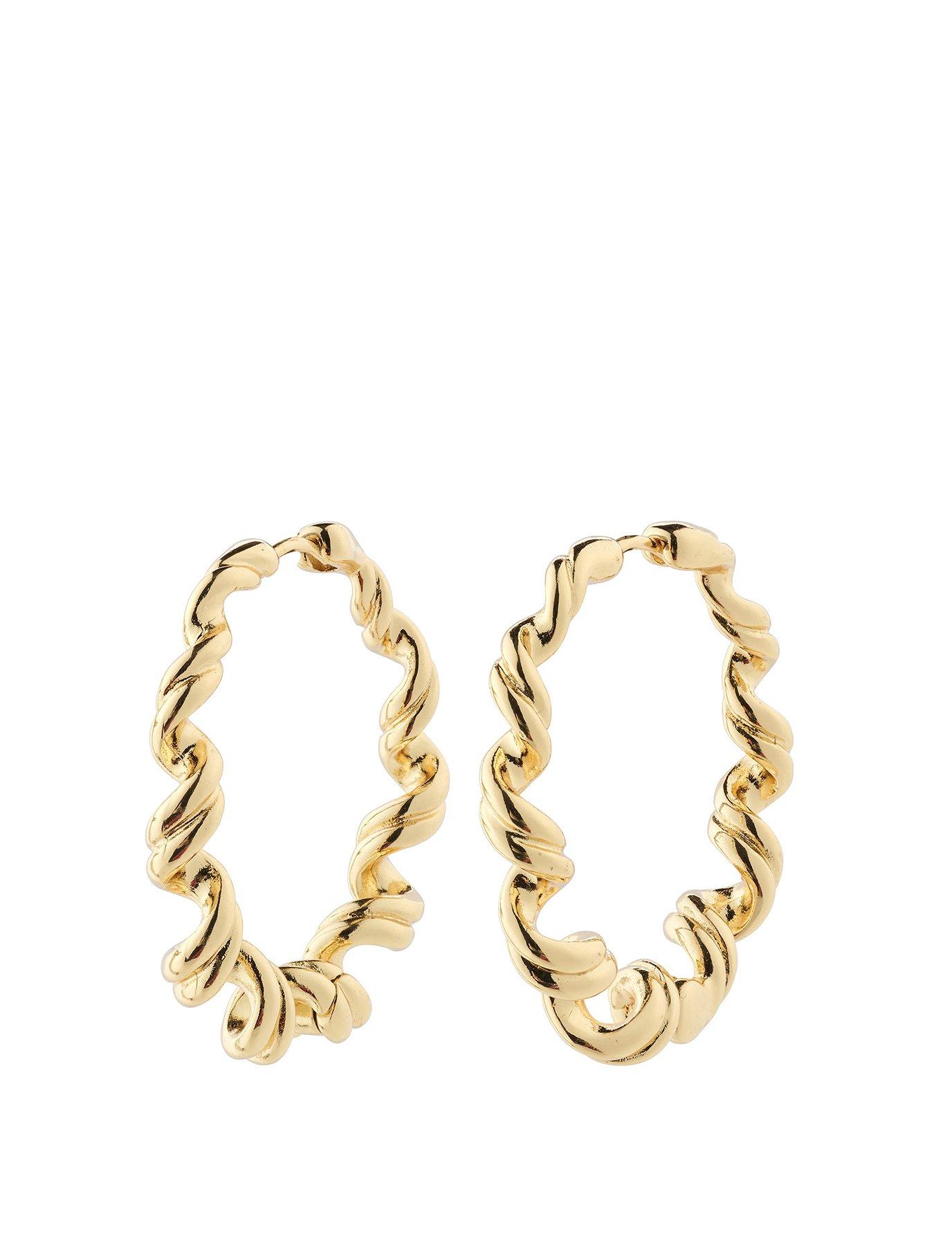 Product photograph of Pilgrim Larisa Recycled Earrings Gold-plated from very.co.uk