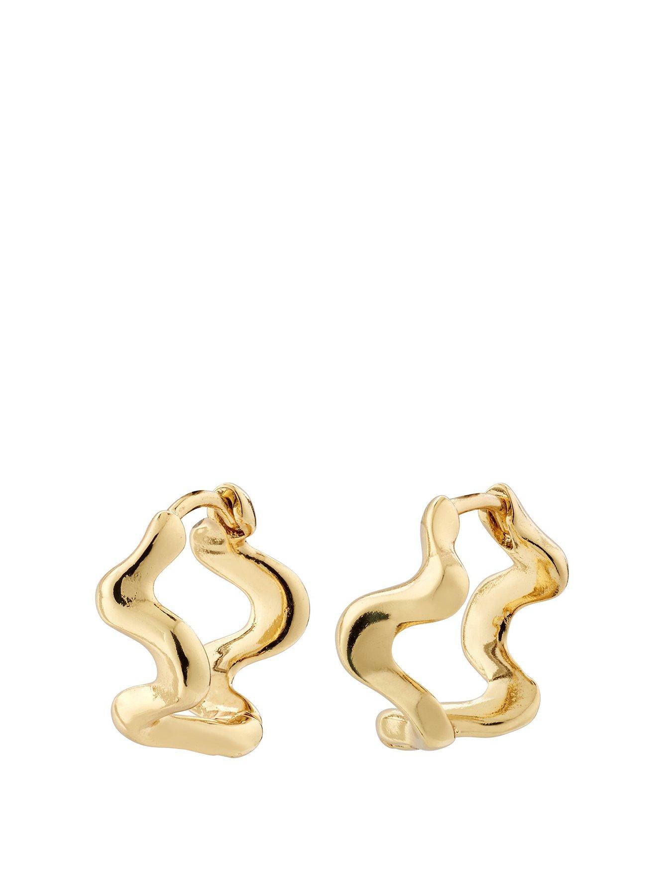 Product photograph of Pilgrim Penelope Recycled Earrings Gold-plated from very.co.uk