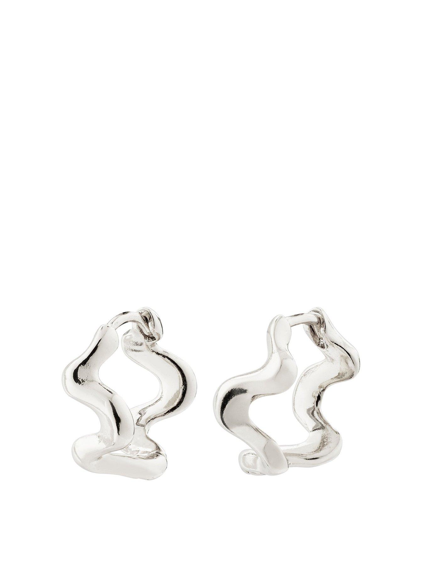 Product photograph of Pilgrim Penelope Recycled Earrings Silver-plated from very.co.uk