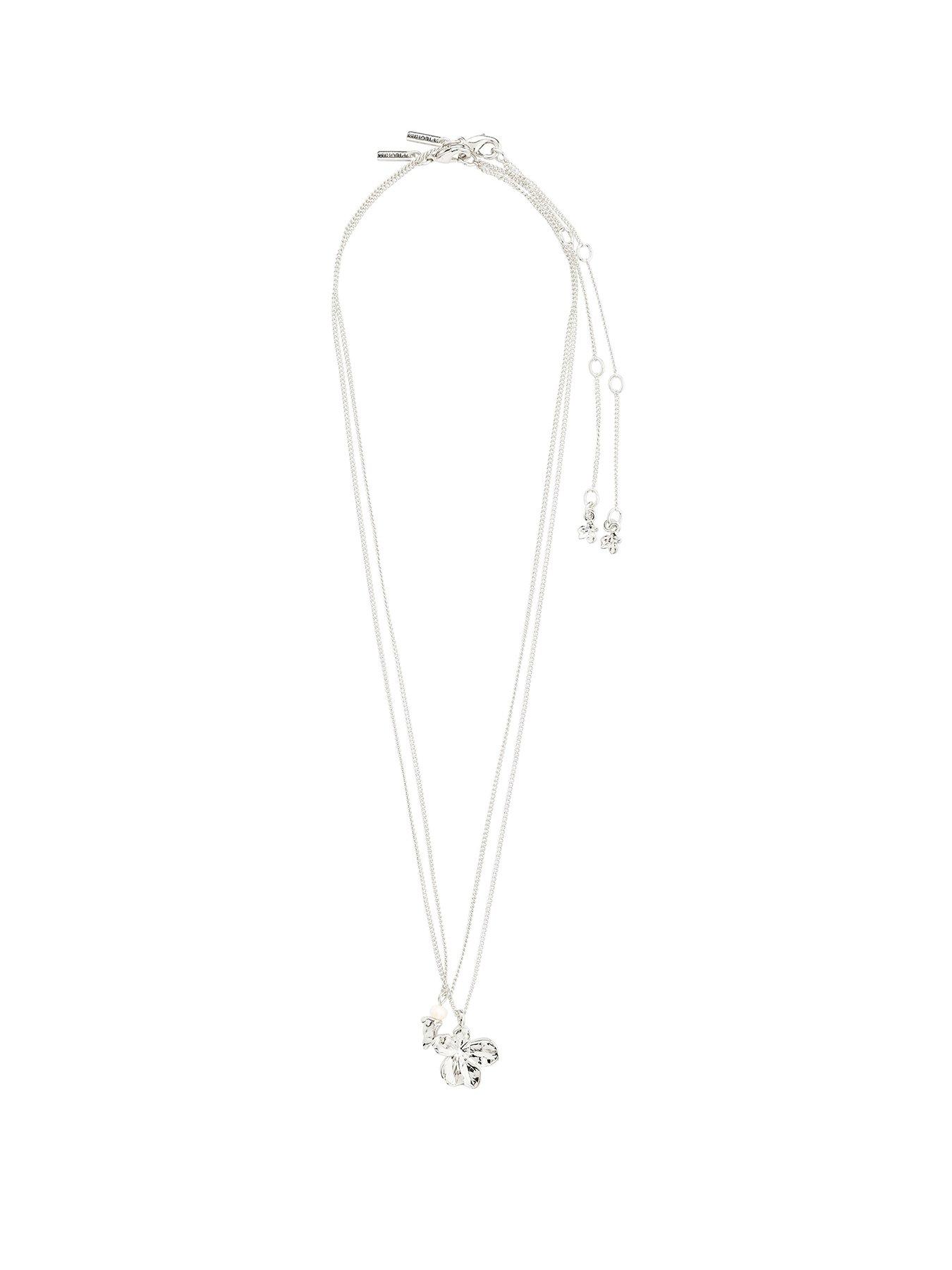Image of Pilgrim ZHURI necklace 2-in-1 set silver-plated
