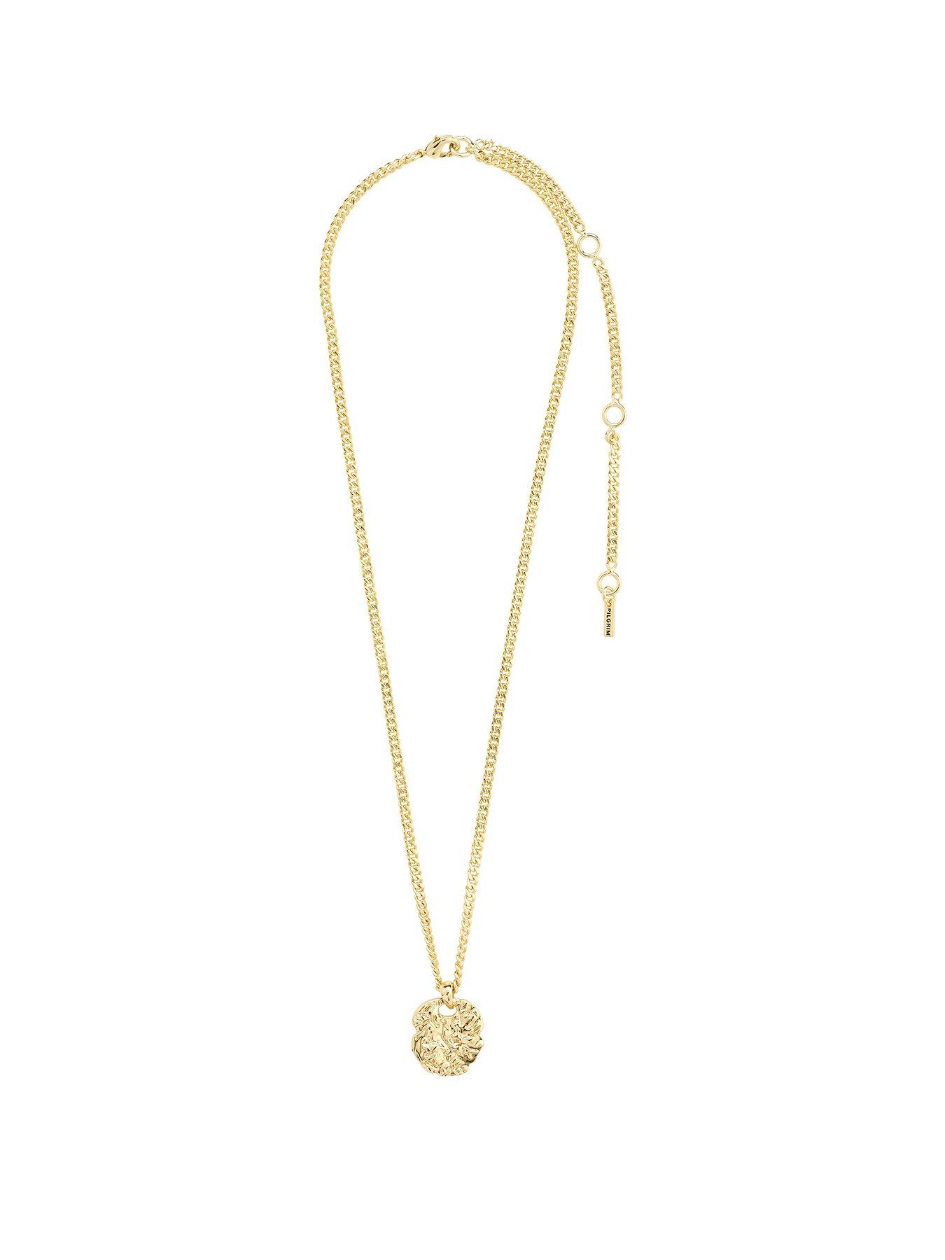 Product photograph of Pilgrim Scottie Coin Necklace Gold-plated from very.co.uk