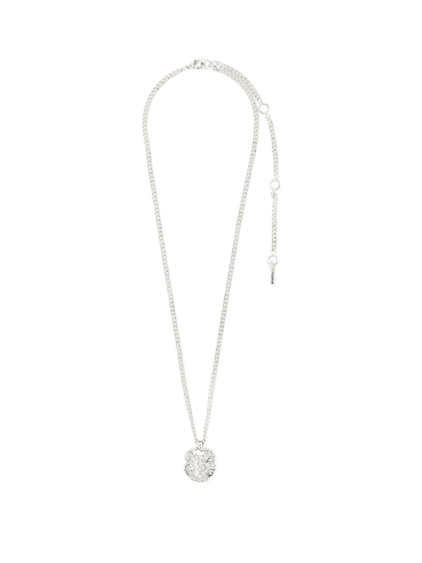 Product photograph of Pilgrim Scottie Coin Necklace Silver-plated from very.co.uk