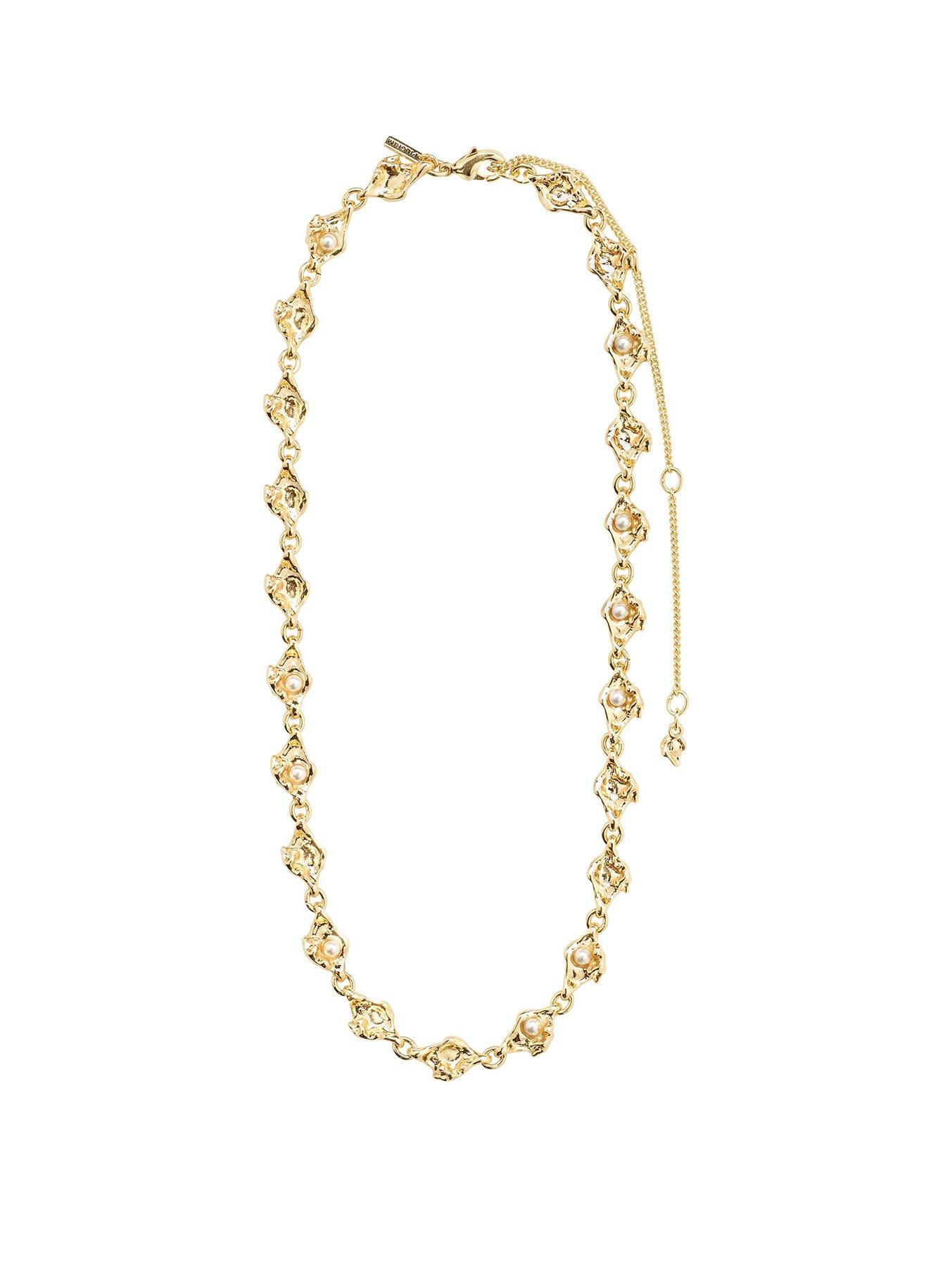 Product photograph of Pilgrim Inaya Recycled Necklace Gold-plated from very.co.uk