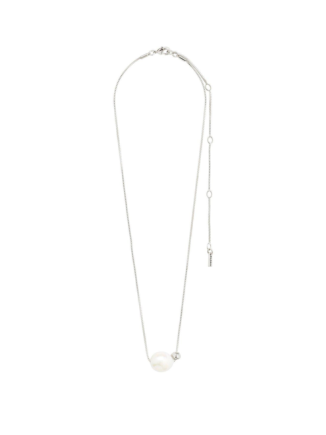 Product photograph of Pilgrim Trust Recycled Pearl Necklace Silver-plated from very.co.uk