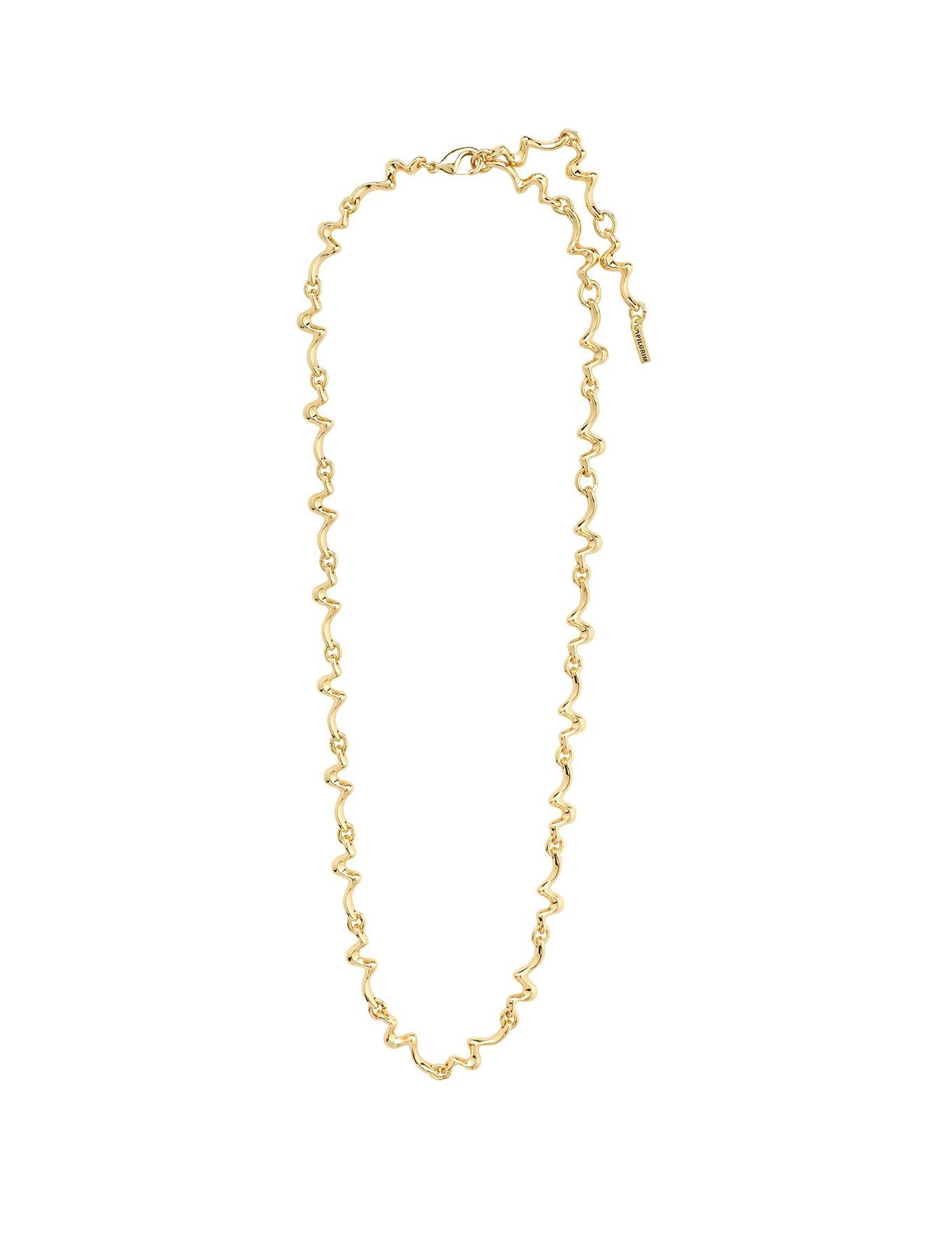 Product photograph of Pilgrim Penelope Necklace Gold-plated from very.co.uk