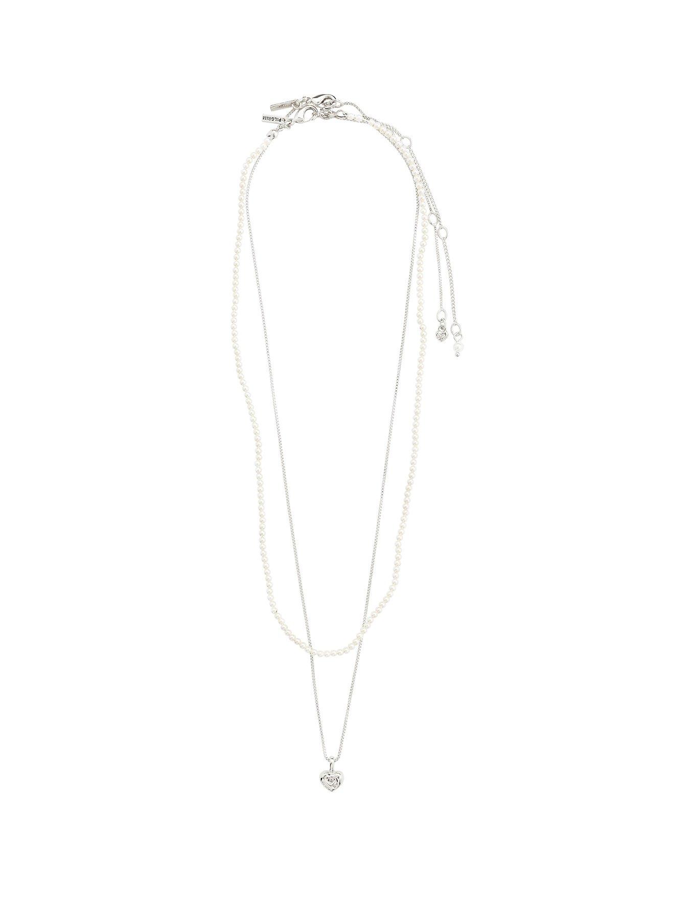 Product photograph of Pilgrim Arlet Necklace Silver-plated from very.co.uk