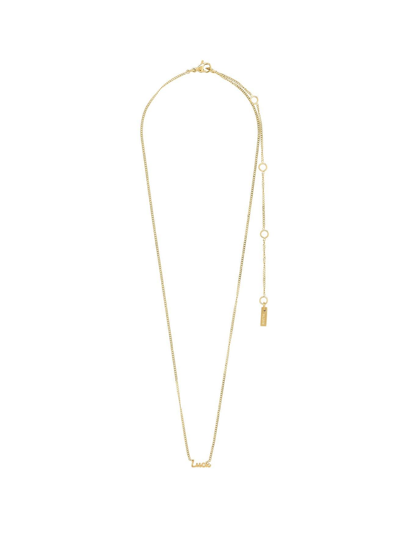 Product photograph of Pilgrim Luck Necklace Gold-plated from very.co.uk