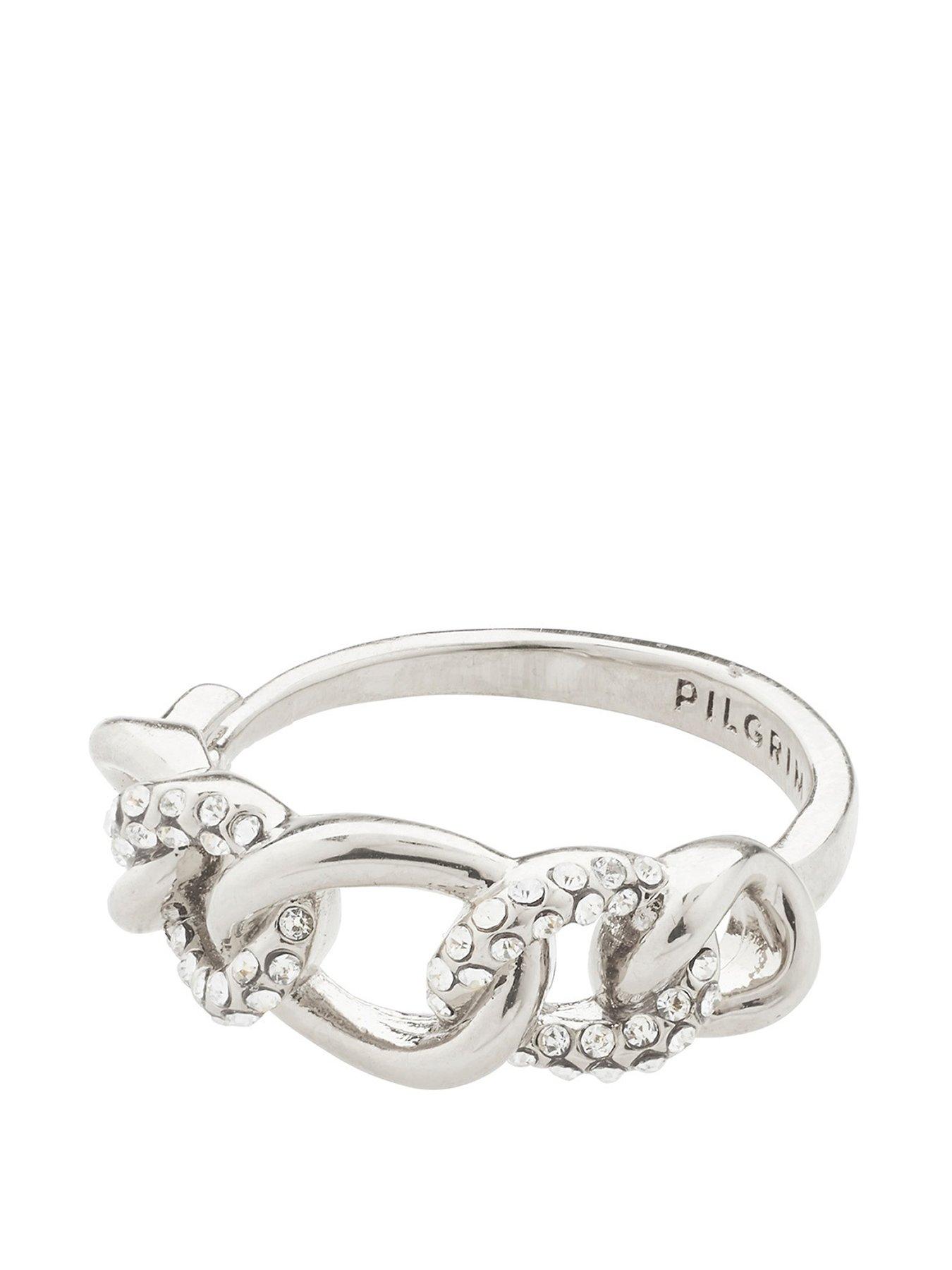 Product photograph of Pilgrim Wrenley Ring Silver-plated from very.co.uk